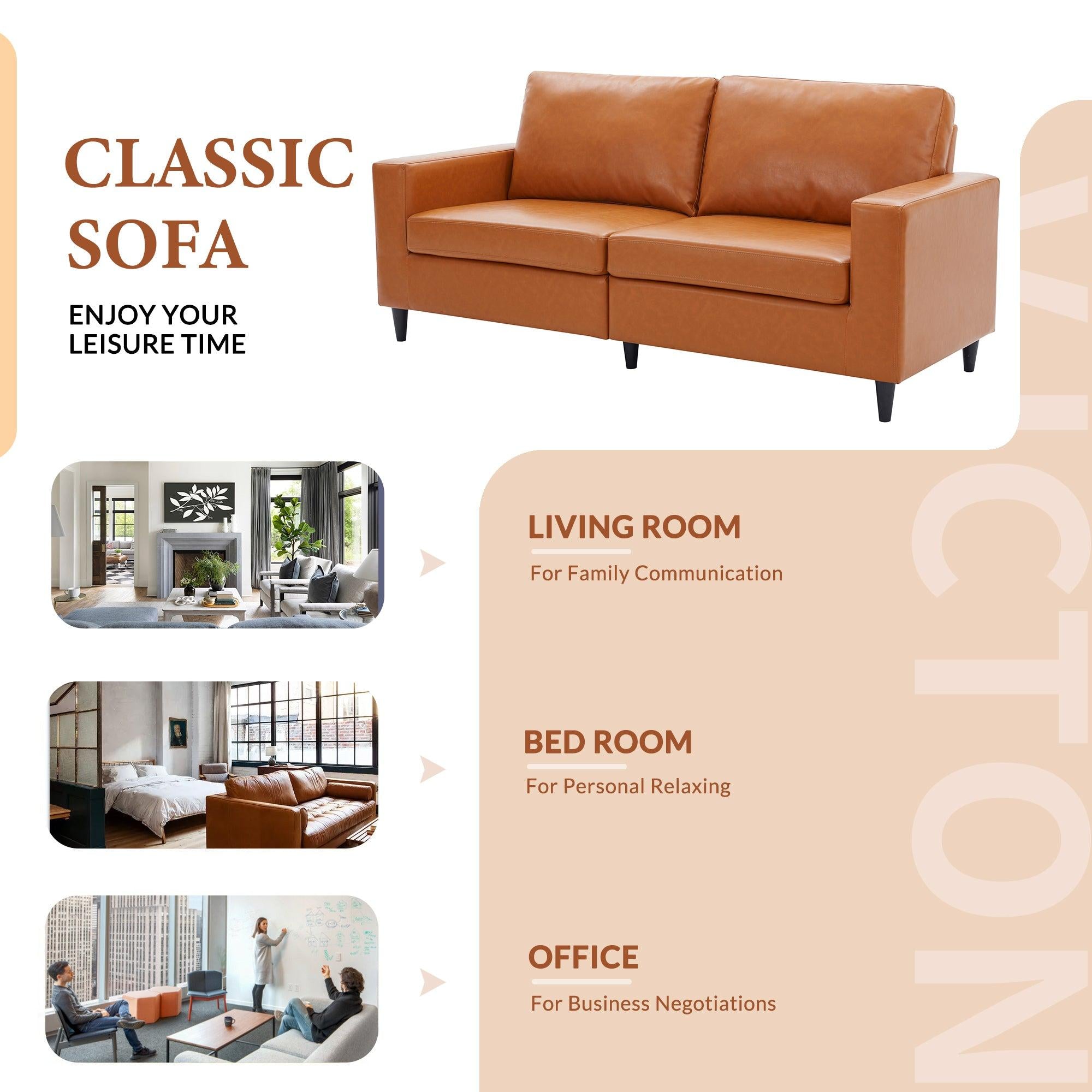 Modern Style Sofa and Loveseat Sets  PU Leather Upholstered Couch Furniture for Home or Office (2+3 Seat)