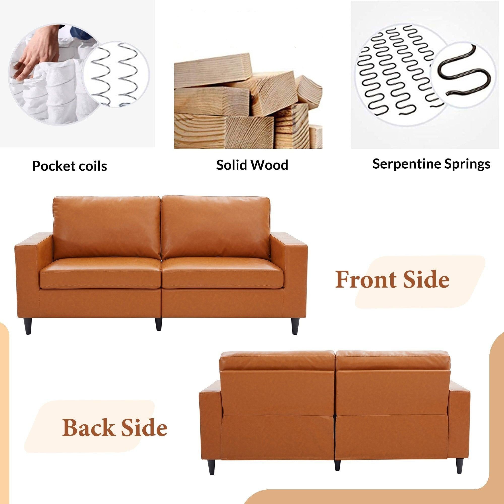 Modern Style Sofa and Loveseat Sets  PU Leather Upholstered Couch Furniture for Home or Office (2+3 Seat)