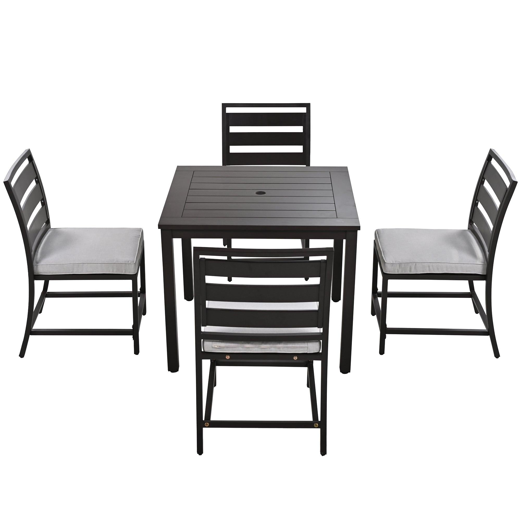 Outdoor four-person dining table and chairs are suitable for courtyards, balconies, lawns