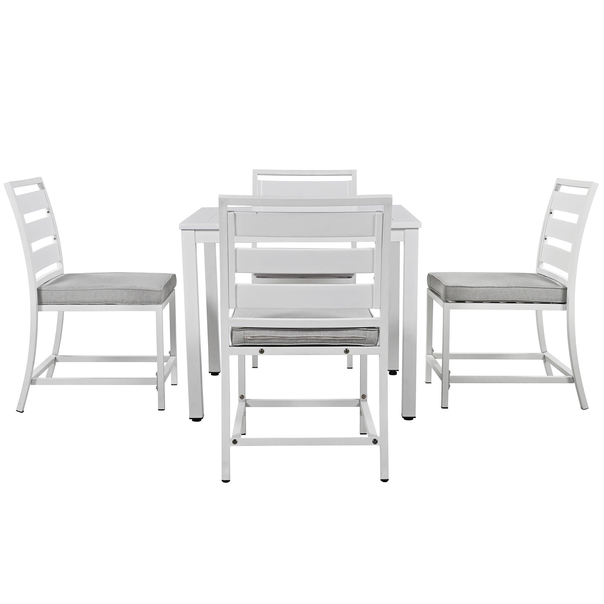 Outdoor four-person dining table and chairs are suitable for courtyards, balconies, lawns