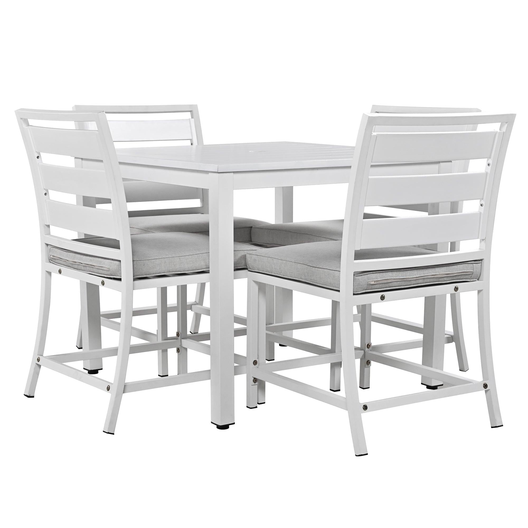 Outdoor four-person dining table and chairs are suitable for courtyards, balconies, lawns