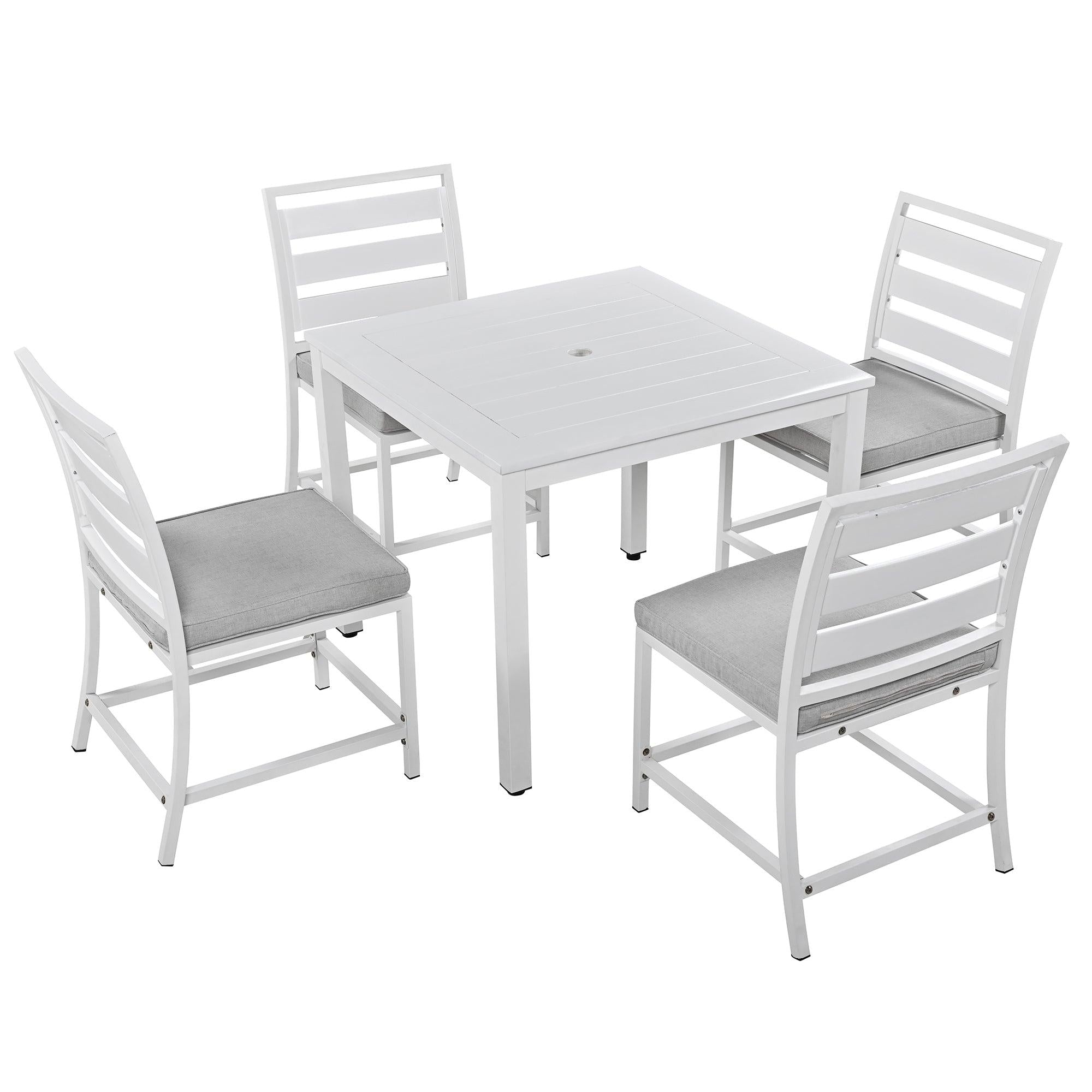 Outdoor four-person dining table and chairs are suitable for courtyards, balconies, lawns