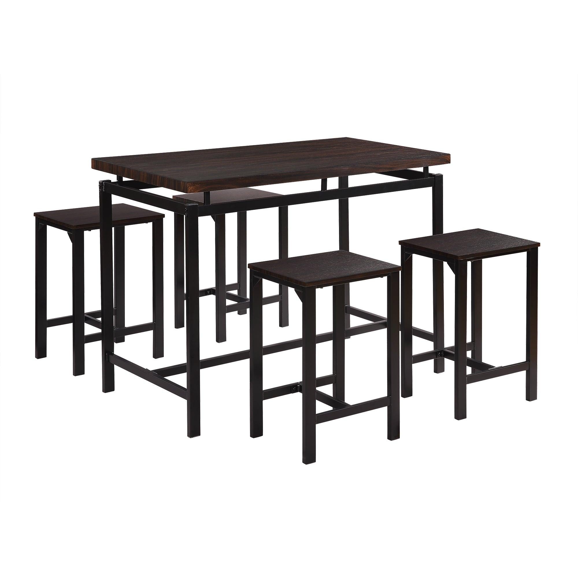 Dining Set, Bar Set, Dining Table with 4 Chairs,5 Piece, with Counter and Pub Height