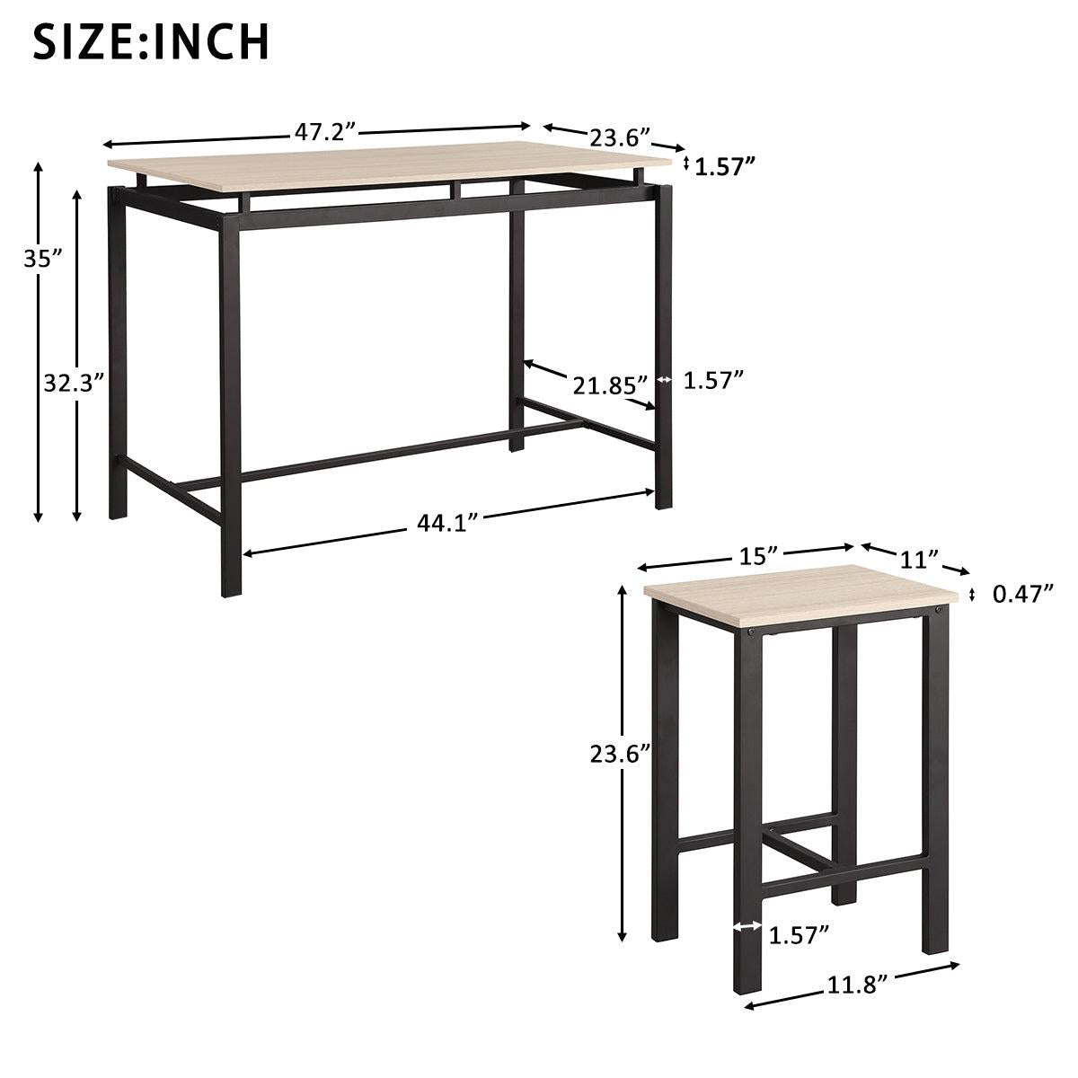 Dining Set, Bar Set, Dining Table with 4 Chairs,5 Piece, with Counter and Pub Height