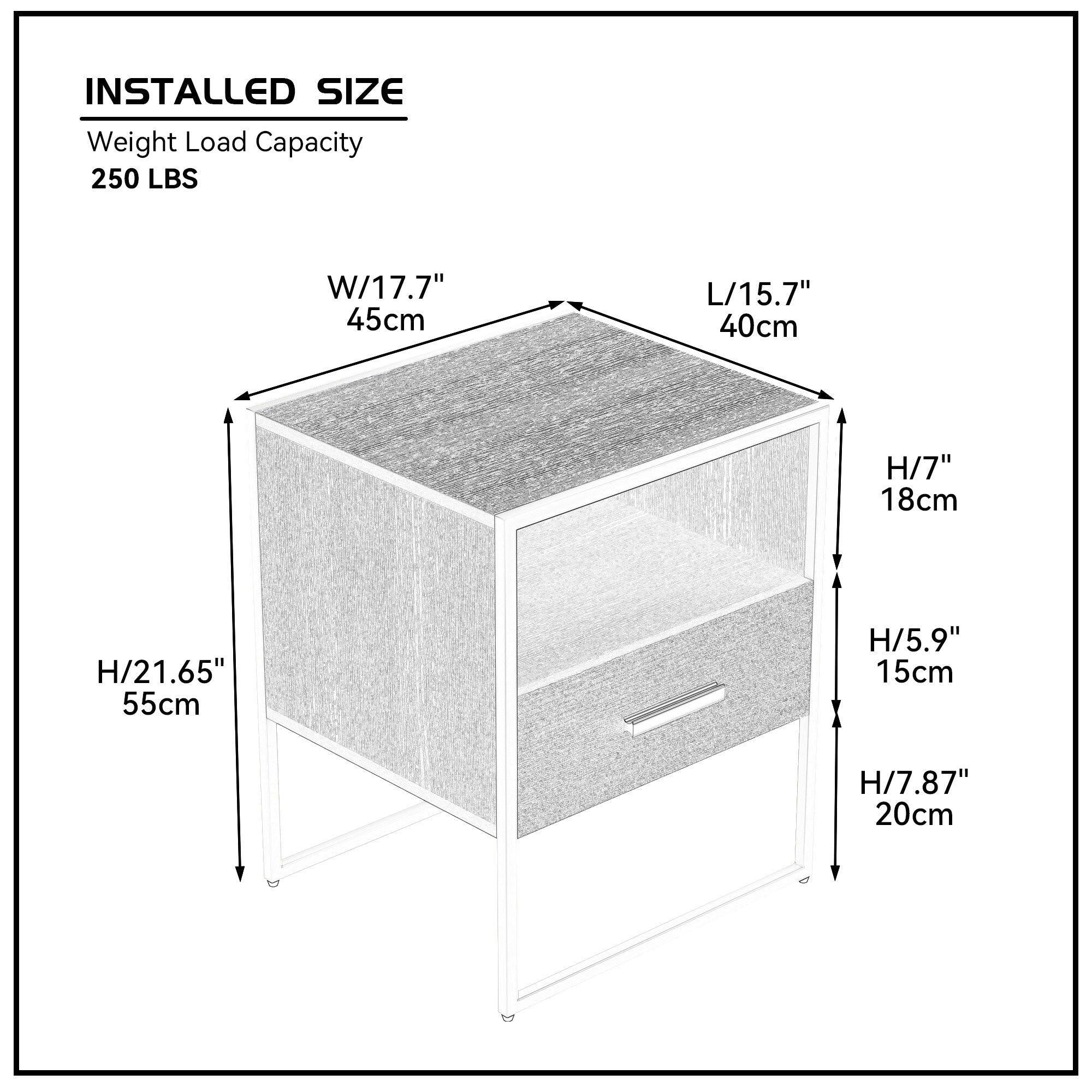 UpdateModern Nightstand with 1Drawers, Suitable for Bedroom/Living Room/Side Table (ld and Black )