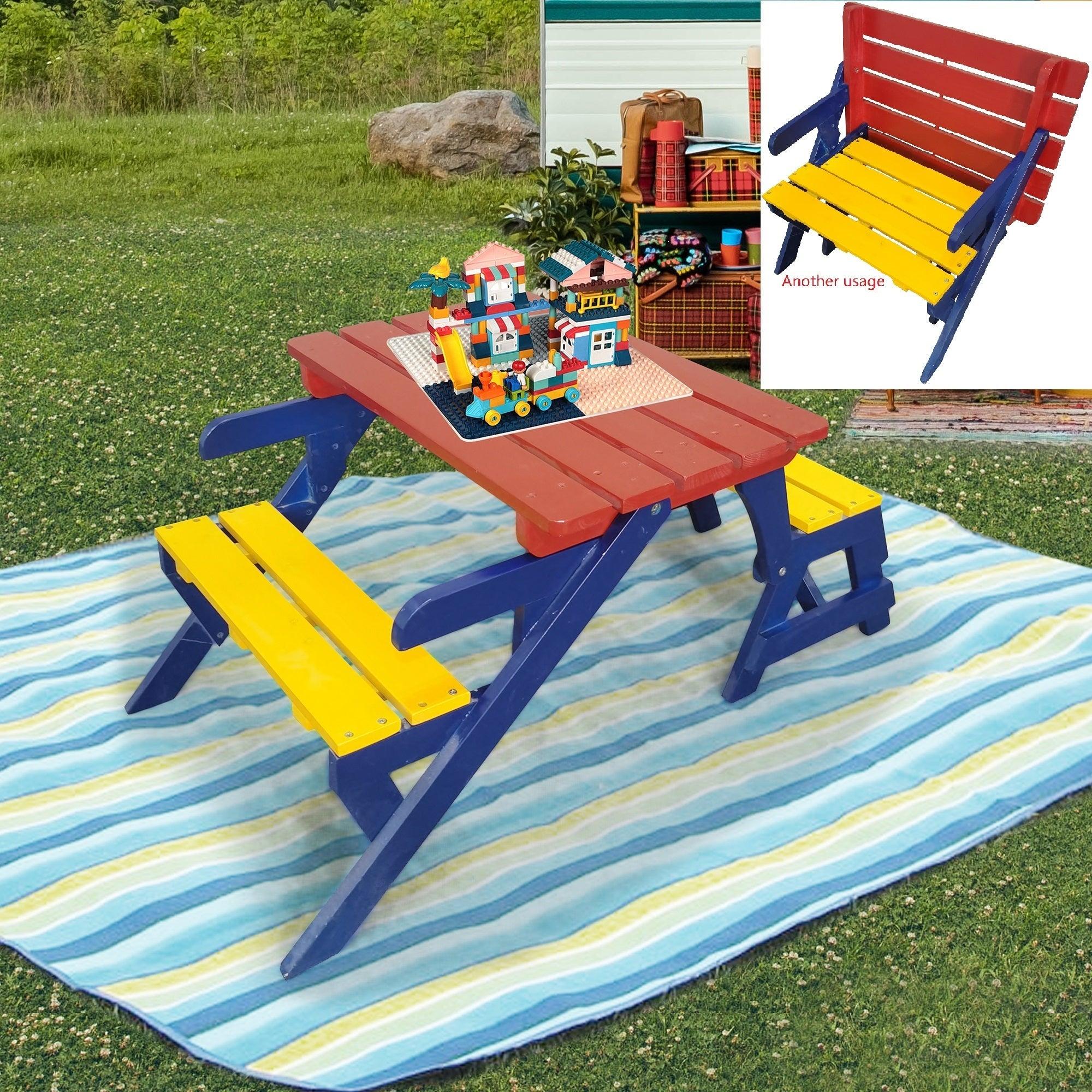 KID'S MULTI-FUNCTIONAL  ARM CHAIR,  TABLE+ 2 BENCHES（All-in-one） image