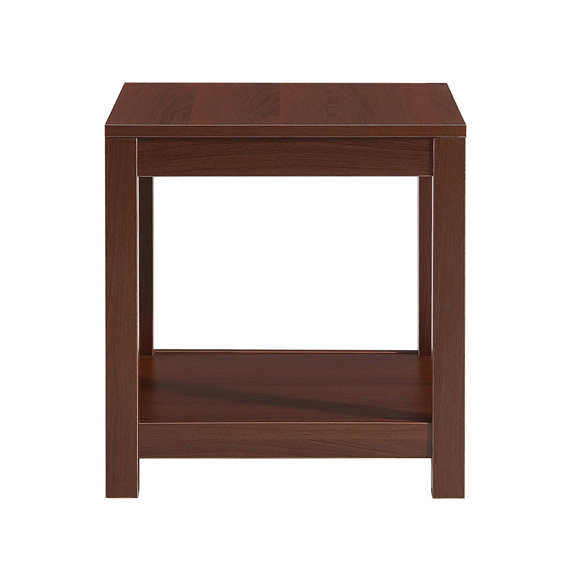 Classic brown Side Table , 2-Tier Small Space End Table ,Modern Night Stand, Sofa table, Side Table withStorage Shelve