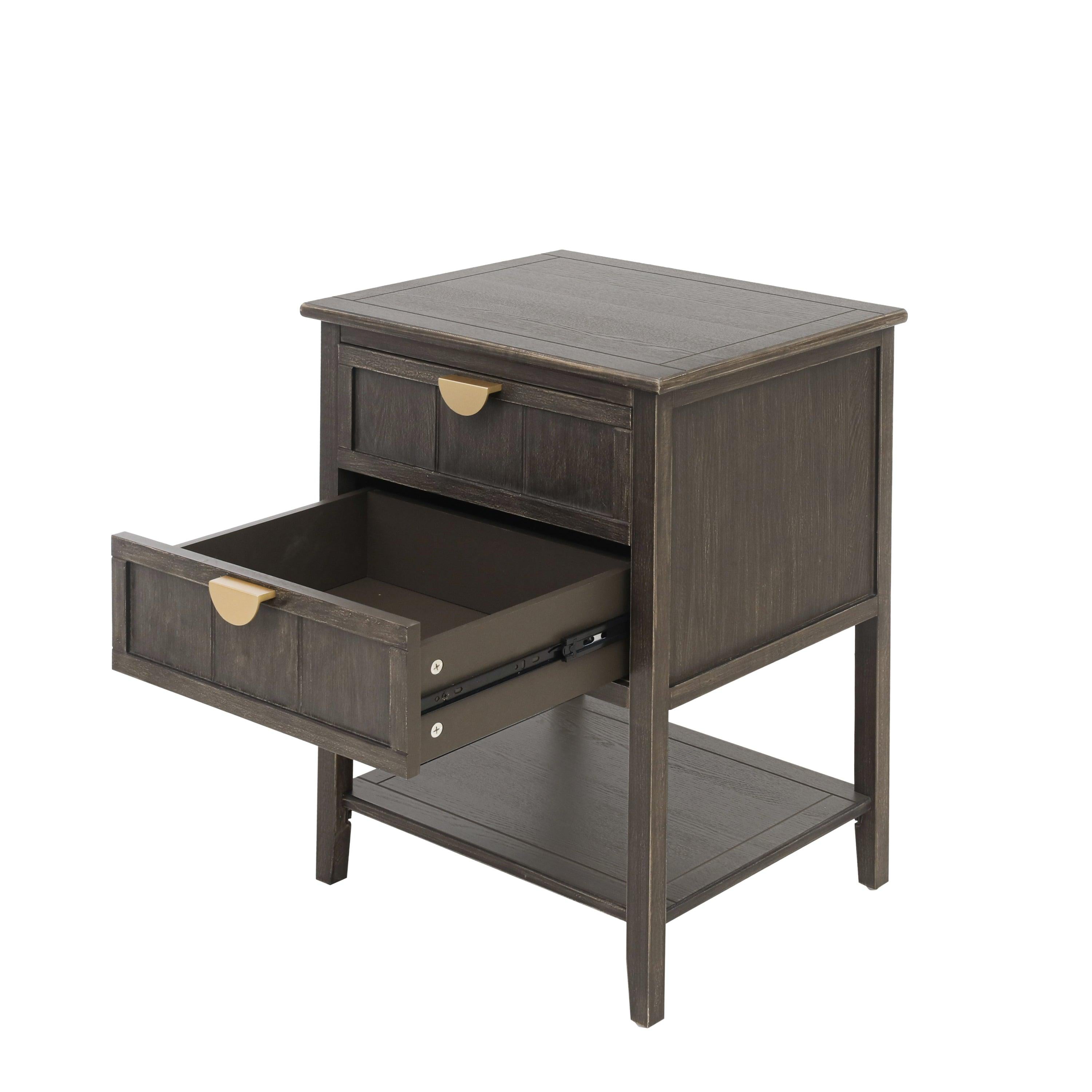 2 Drawer Side table,American style, End table,Suitable for bedroom, living room, study