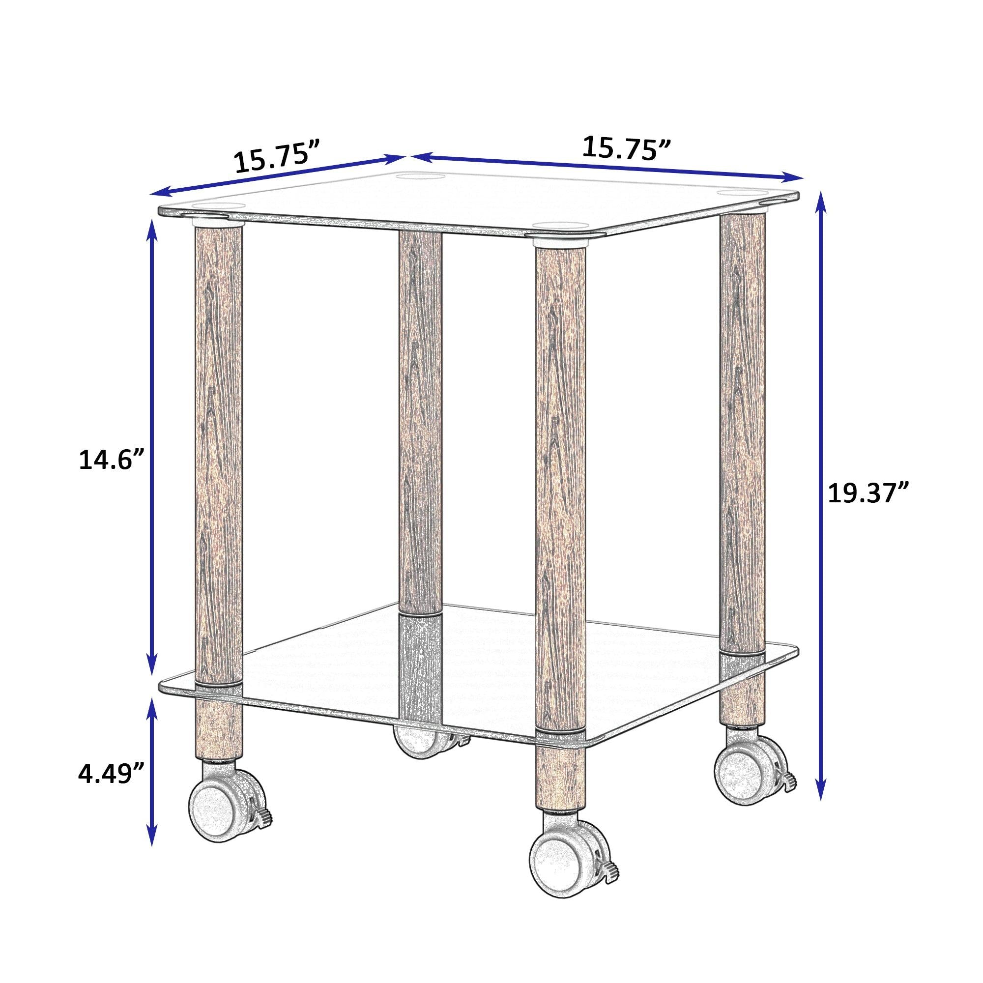 1-Piece Black + Walnut Side Table , 2-Tier Space End Table ,Modern Night Stand, Sofa table, Side Table withStorage Shelve