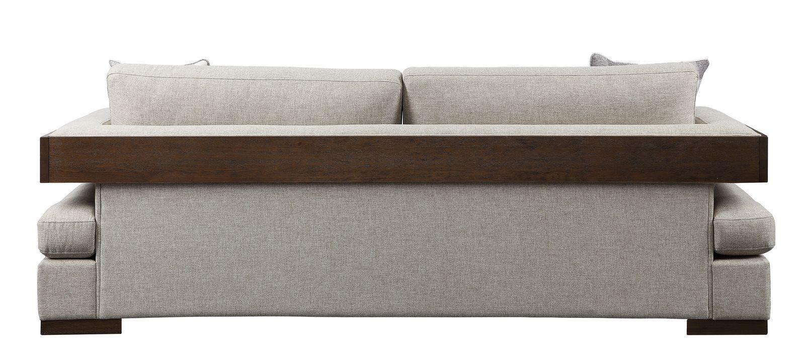 ACME Niamey Sofa w/4 Pillows, Fabric & Walnut 54850