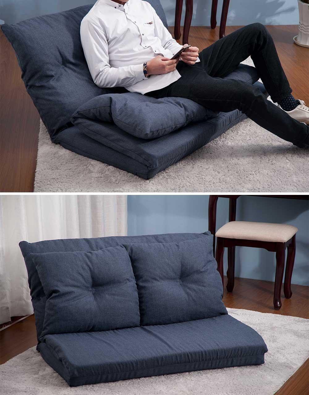 Floor Couch and Sofa Fabric Folding Chaise Lounge