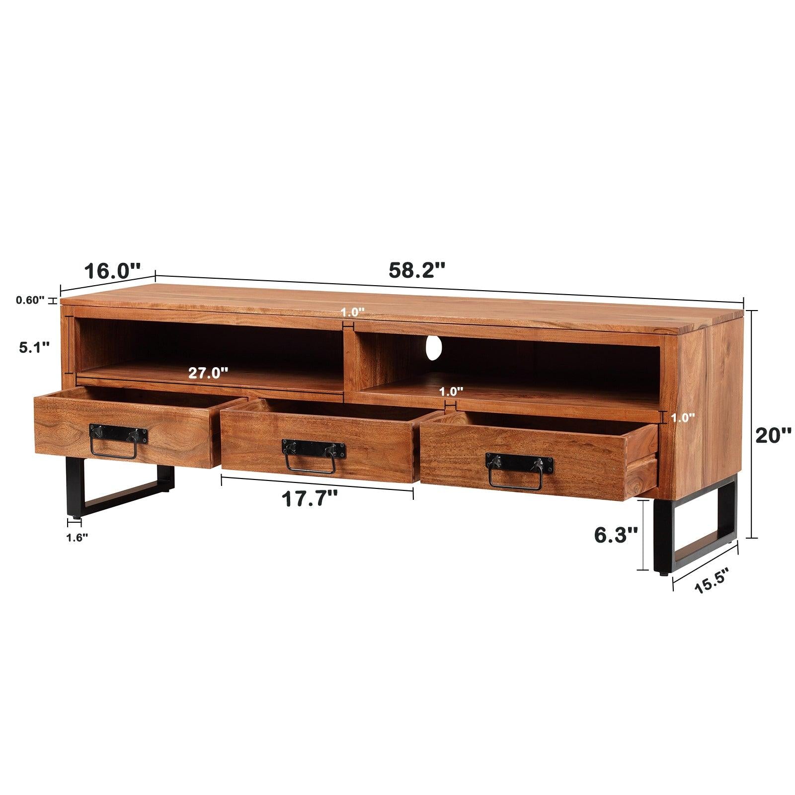 Solid Wood TV Stand for TVs up to 65"