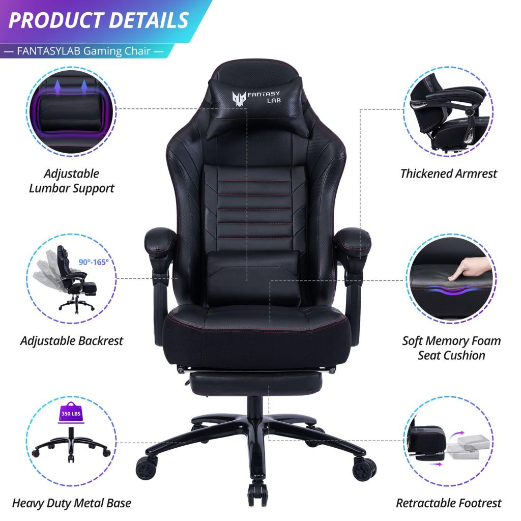 Seat Height Adjustable Swivel Racing Office Computer Ergonomic Video Game Chair