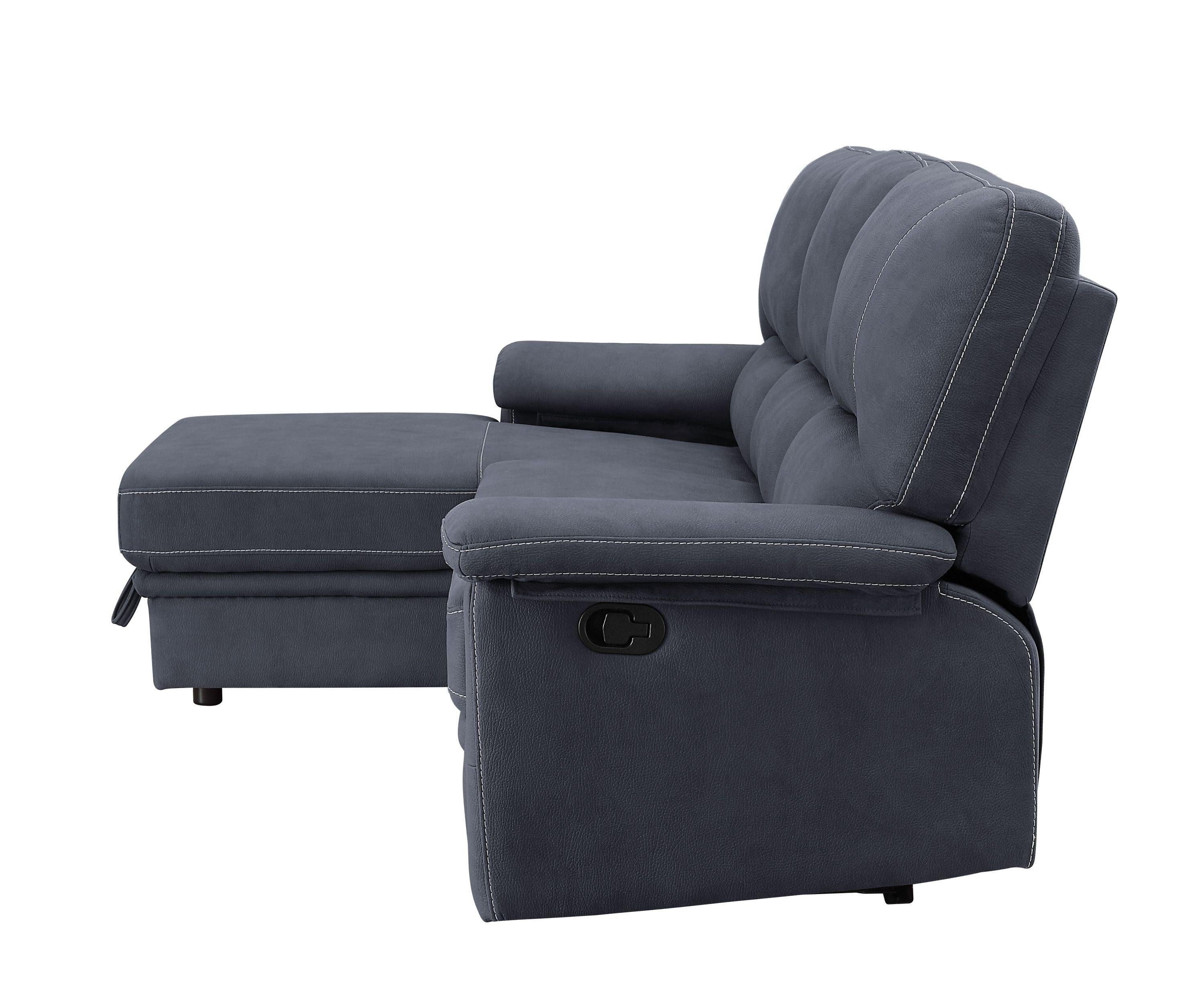 ACME Trifora RecliningStorage Sectional Sofa, Dark Gray Fabric 51605