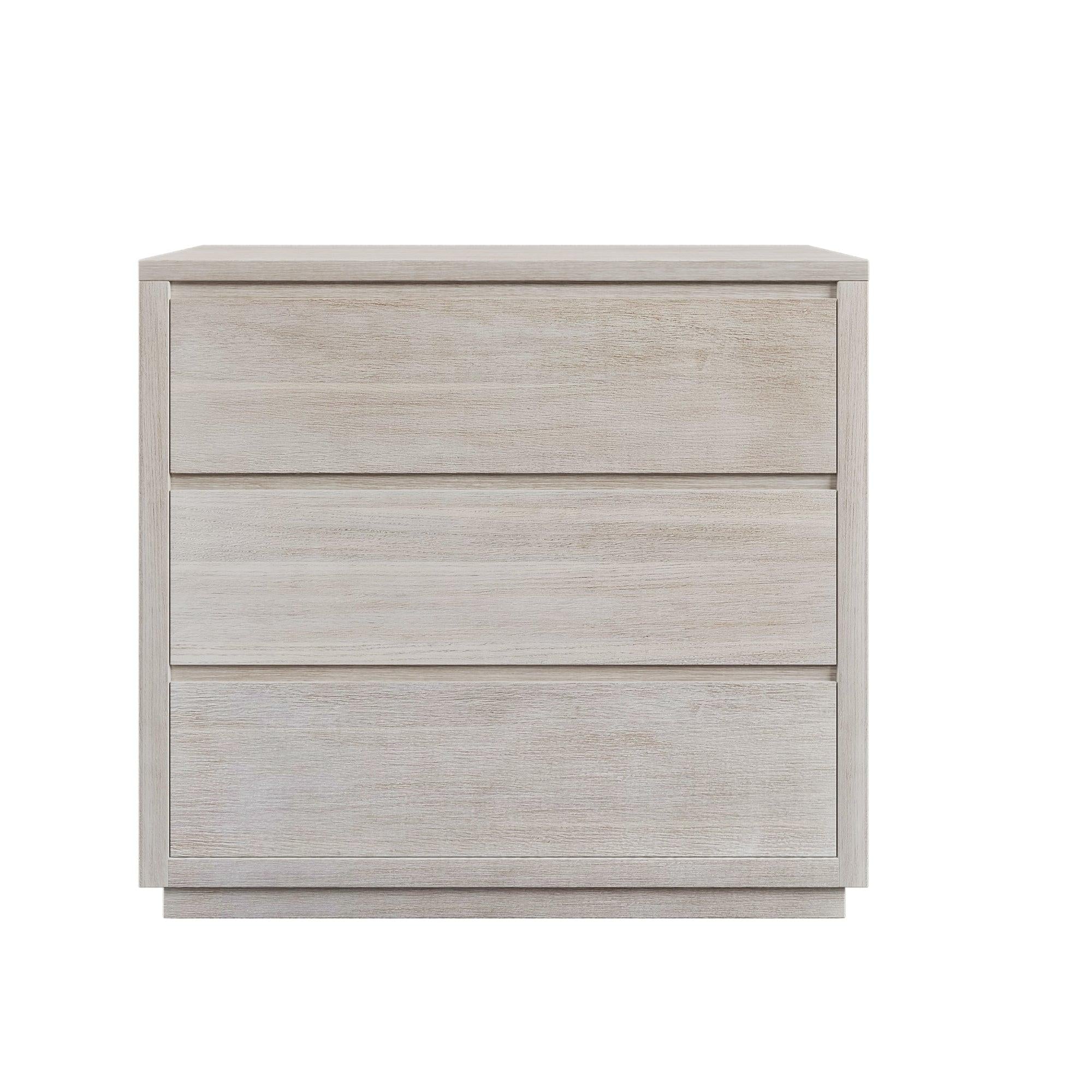 Modern Style Soild Wood 3-Drawer Chest for Bedroom, Living Room, Stone Gray