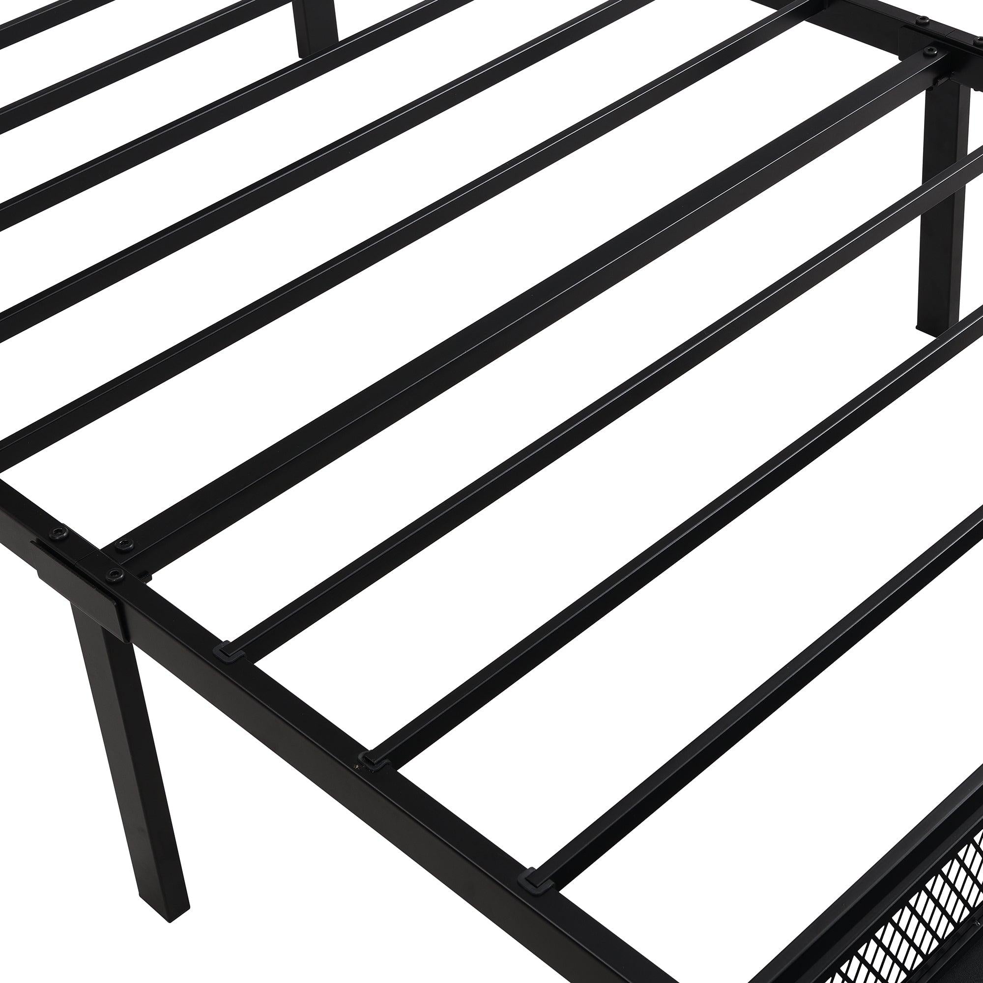 Twin SizeStorage Bed Metal Platform Bed with a Big Drawer - Gray