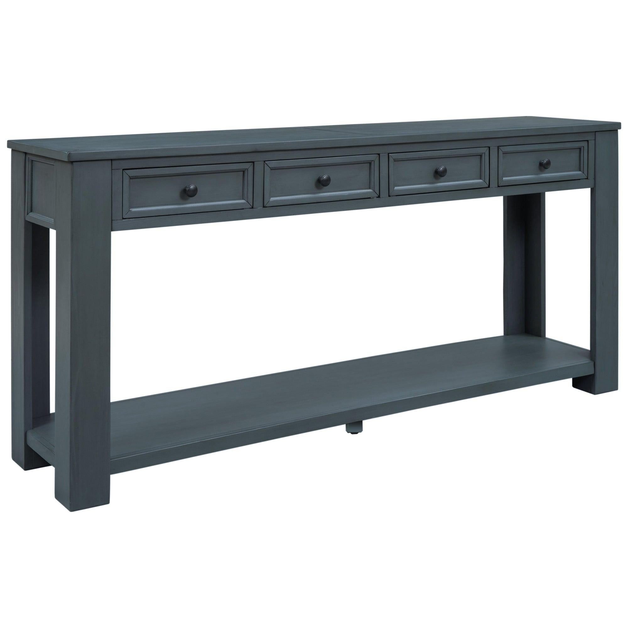 Console Table/Sofa Table withStorage Drawers and Bottom Shelf for Entryway Hallway (Navy)