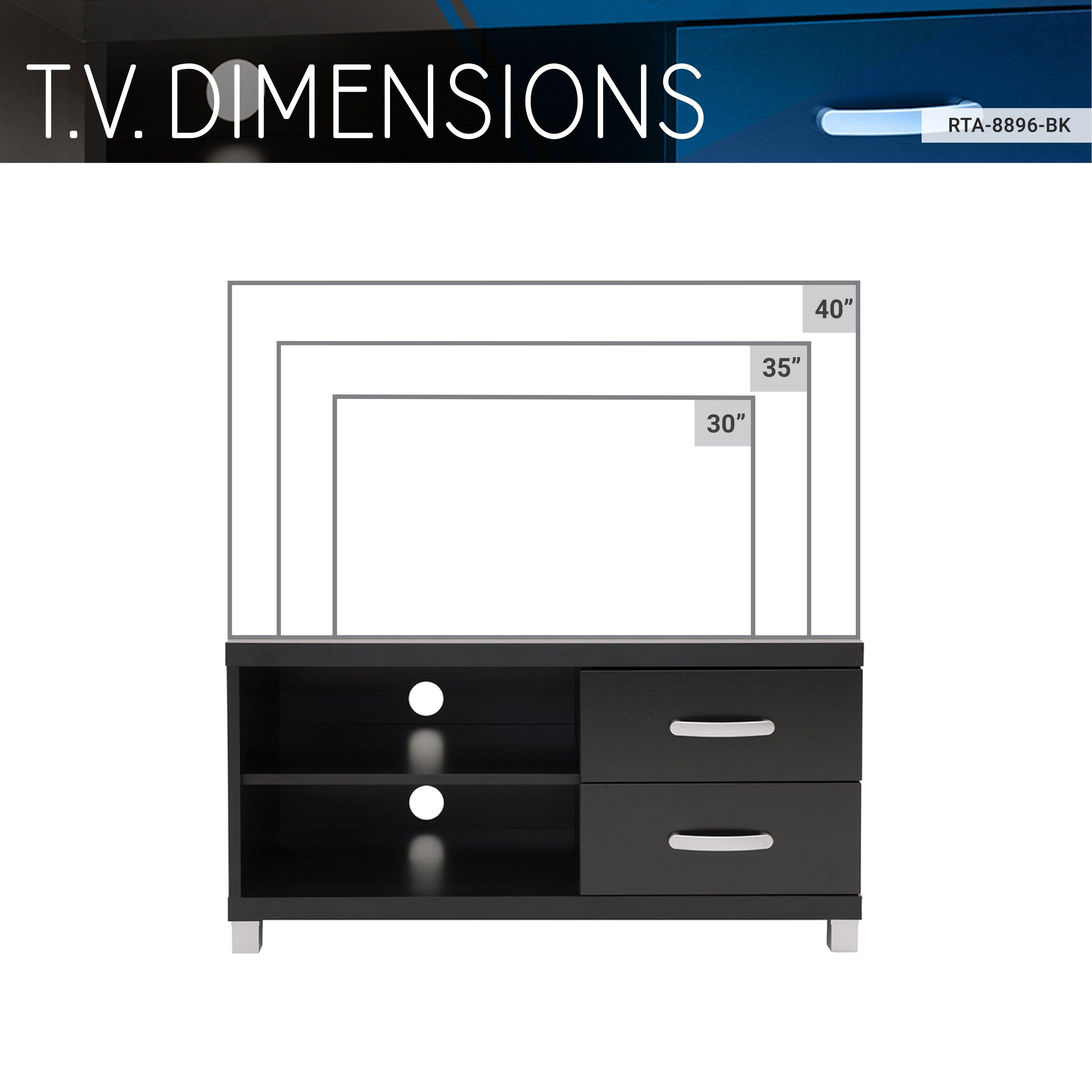 Techni MobiliModern TV Stand withStorage for TVs Up To 40", Black