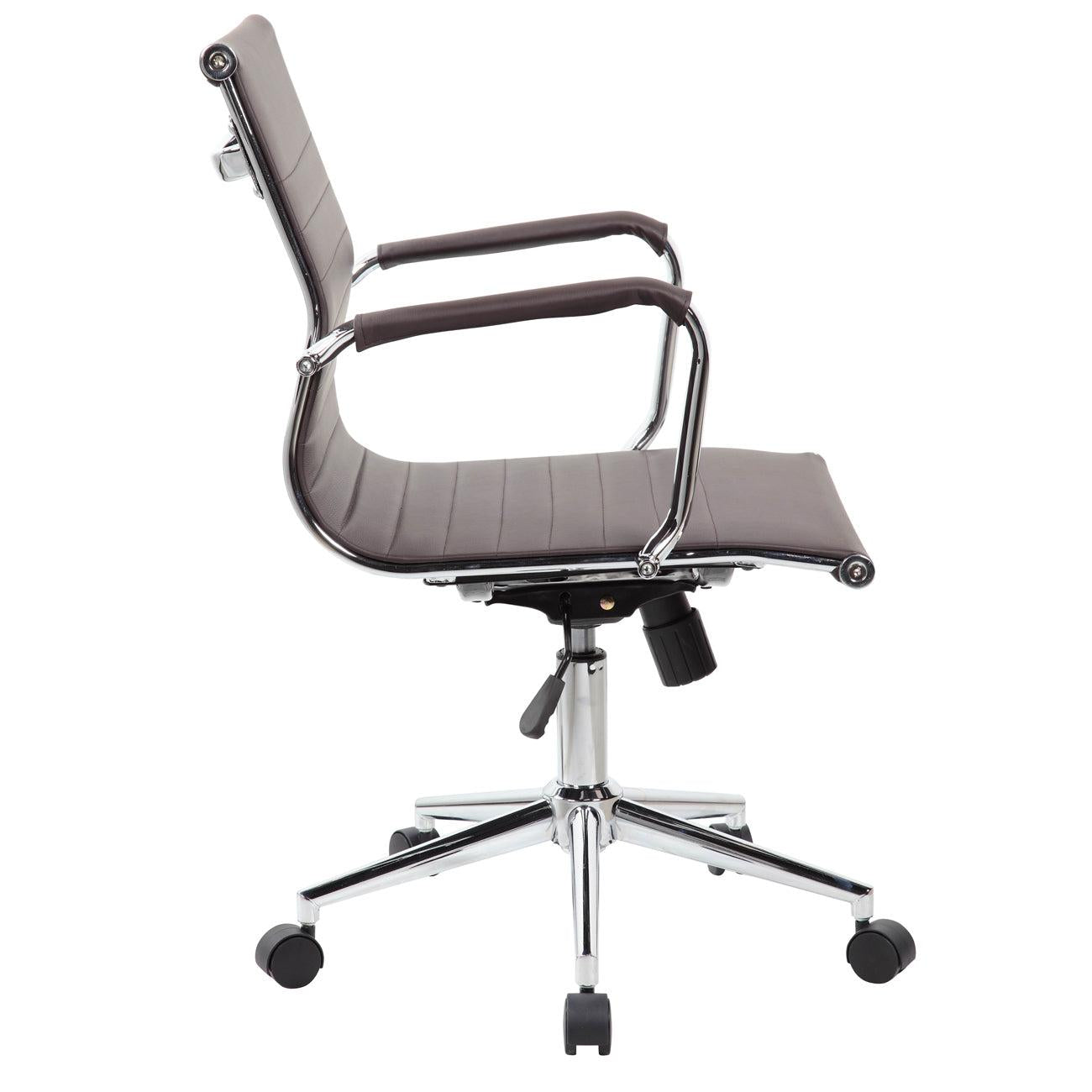 Techni MobiliModern Medium Back Executive Office Chair, Chocolate