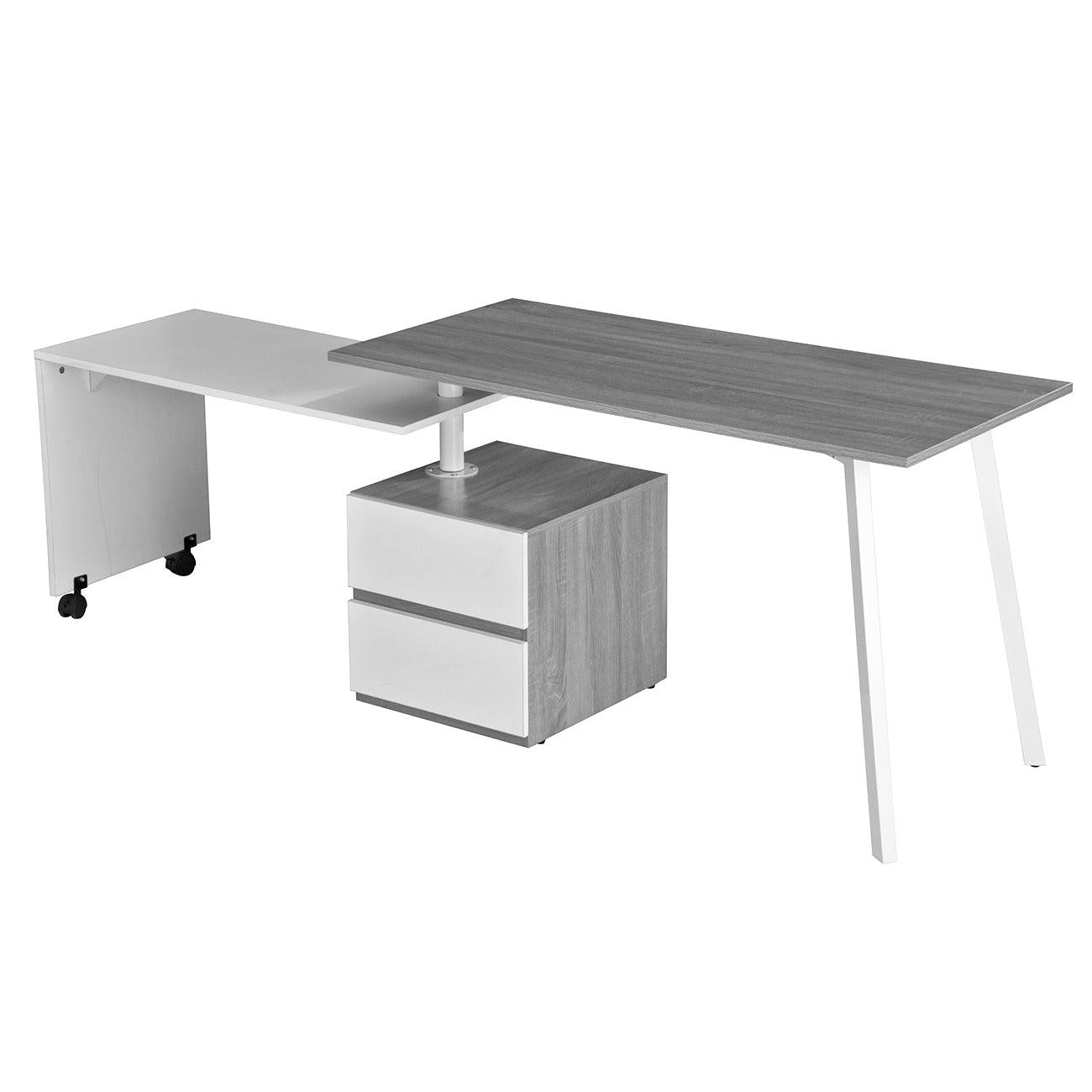 Techni Mobili Rotating Multi-PositionalModern Desk, Grey