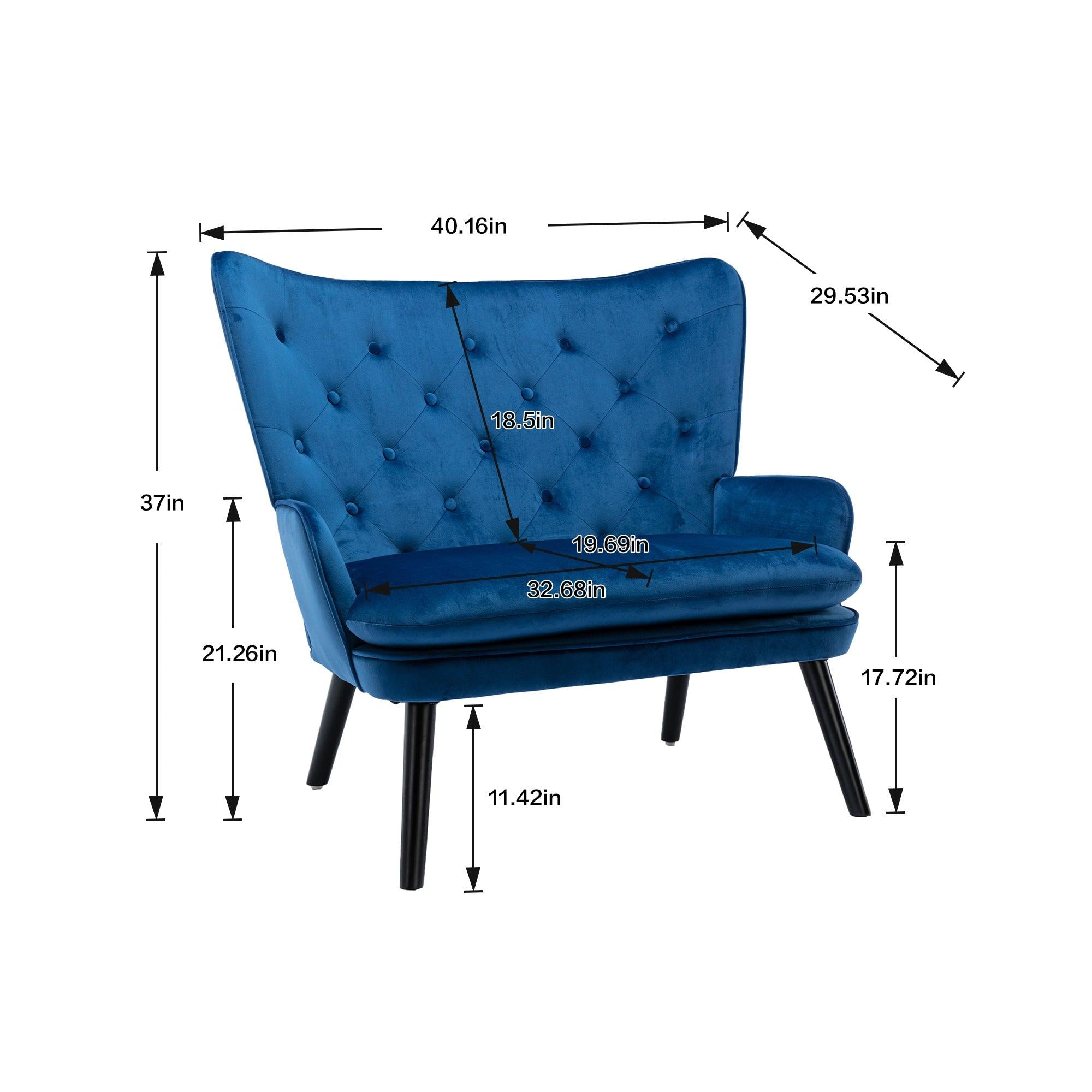 High Back Accent Chair .Comfortable Loveseat Fabric Padded Seat .Modern High Back Arm-sofa