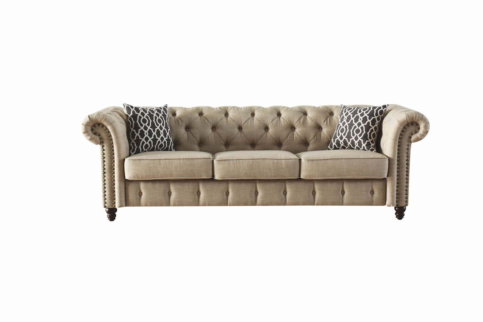 ACME Aurelia Sofa w/2 Pillows, Beige Linen 52420