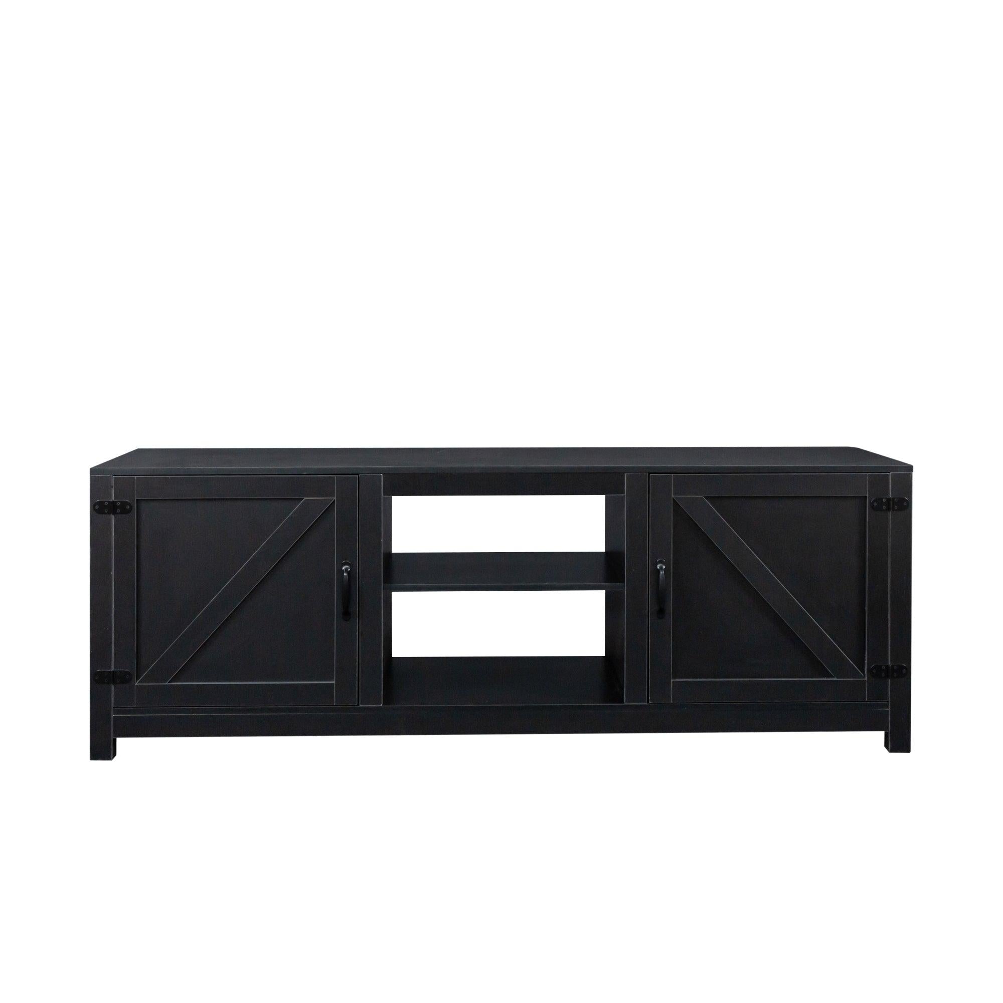 Farmhouse TV Stand,  Wood Entertainment Center Media Console withStorage