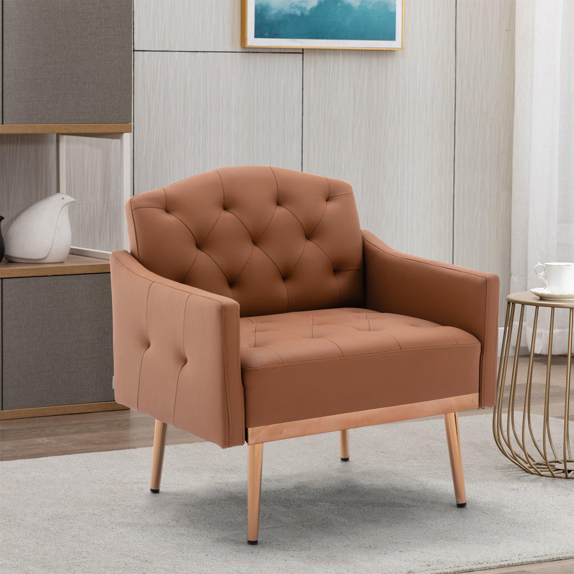 Accent  Chair  ,leisure single sofa  with Rose Golden  feet