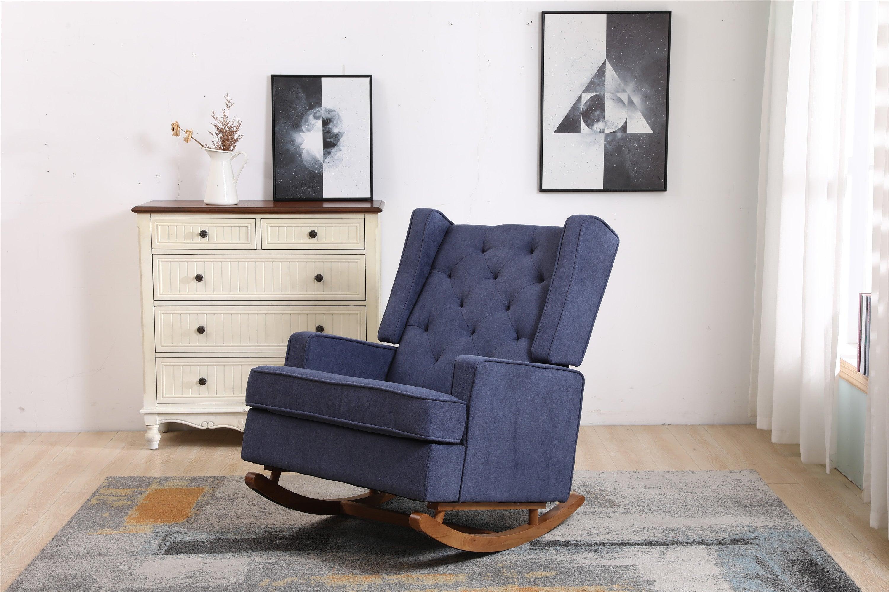 living  room Comfortable  rocking chairAccent chair  Navy  fabric