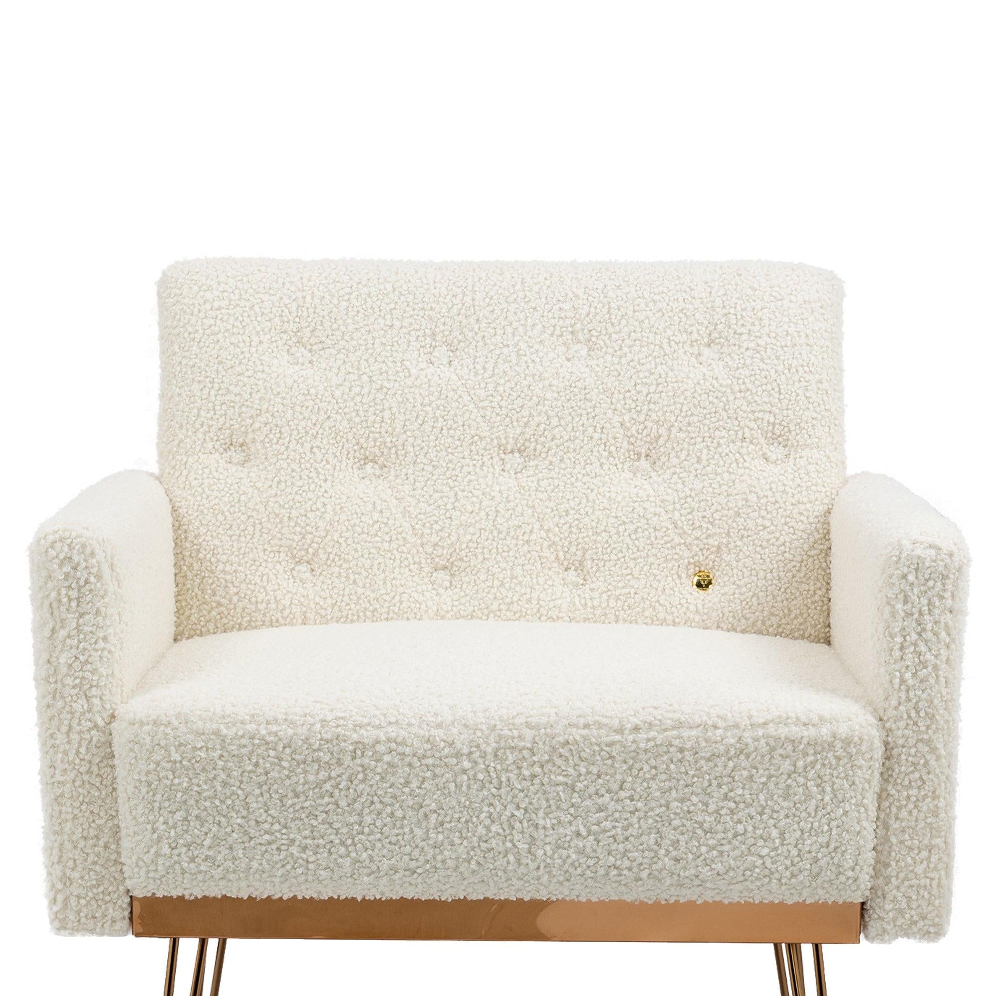 Accent  Chair  ,leisure single sofa  with Rose Golden  feet