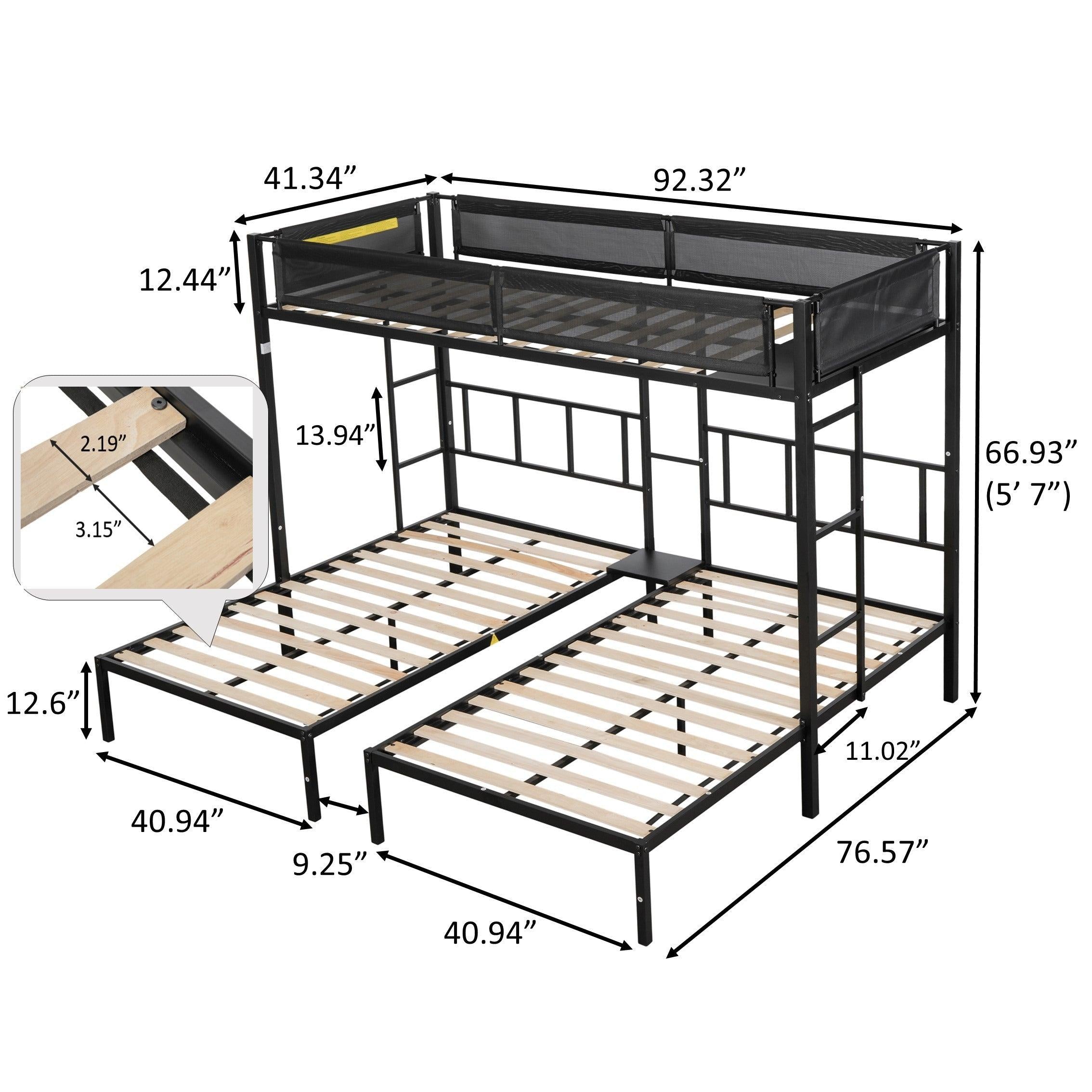 Triple twin bunk bed