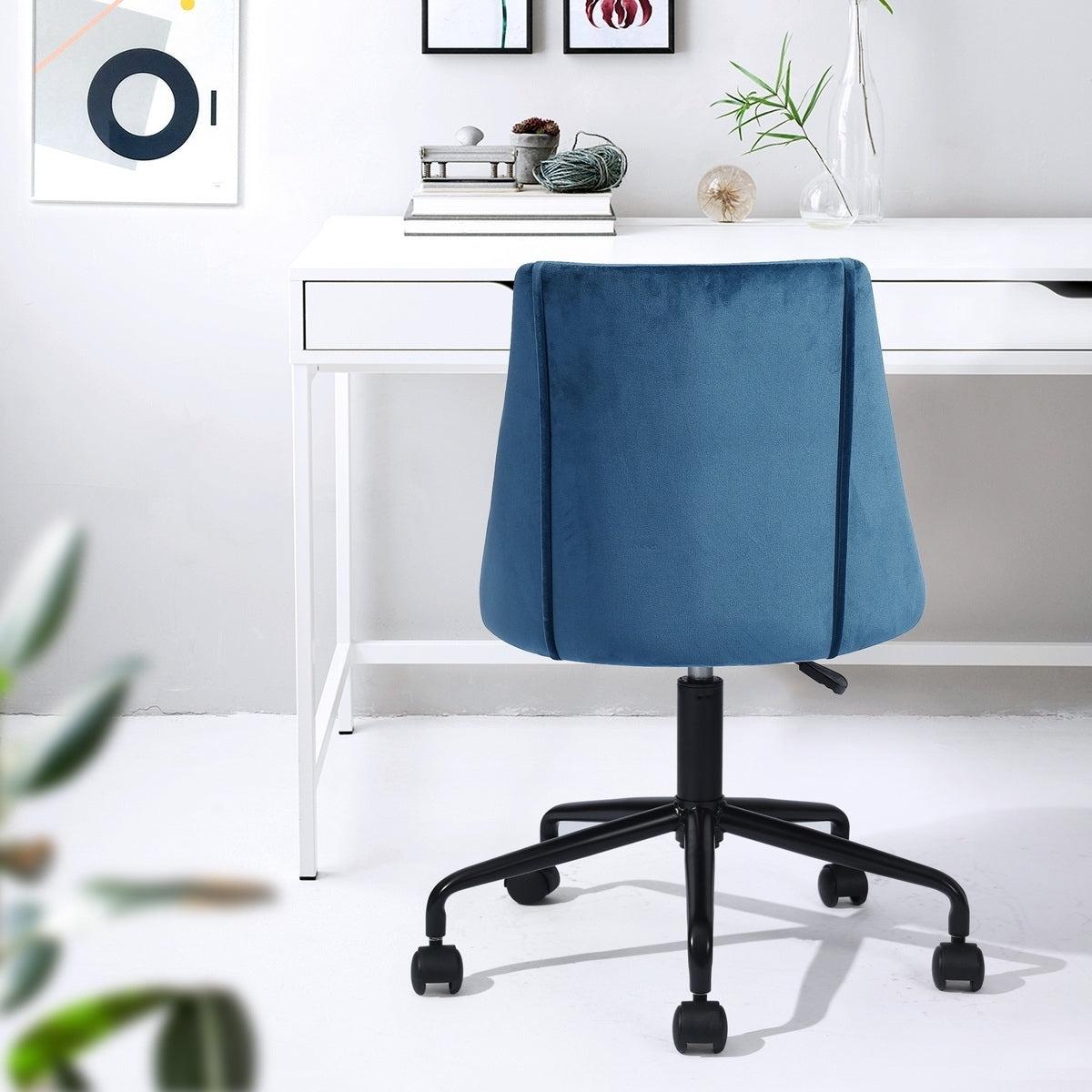 Velvet Upholstered Task Chair/ Home Office Chair - Blue