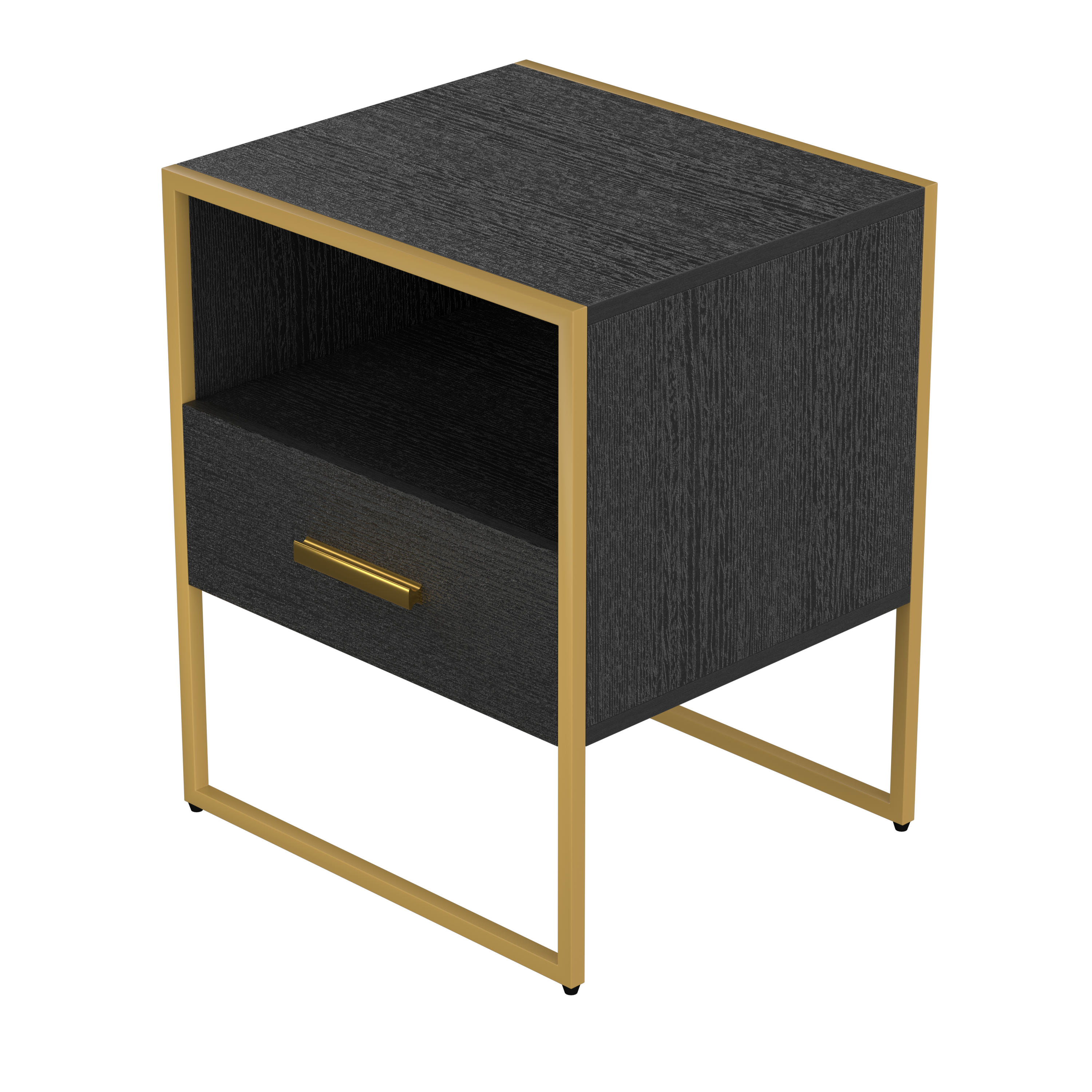 UpdateModern Nightstand with 1Drawers, Suitable for Bedroom/Living Room/Side Table (ld and Black )