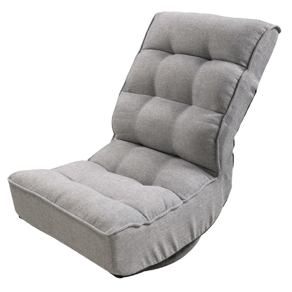 Folding Floor Gaming Chair 360 Degree Swivel Video Game Chair - gray