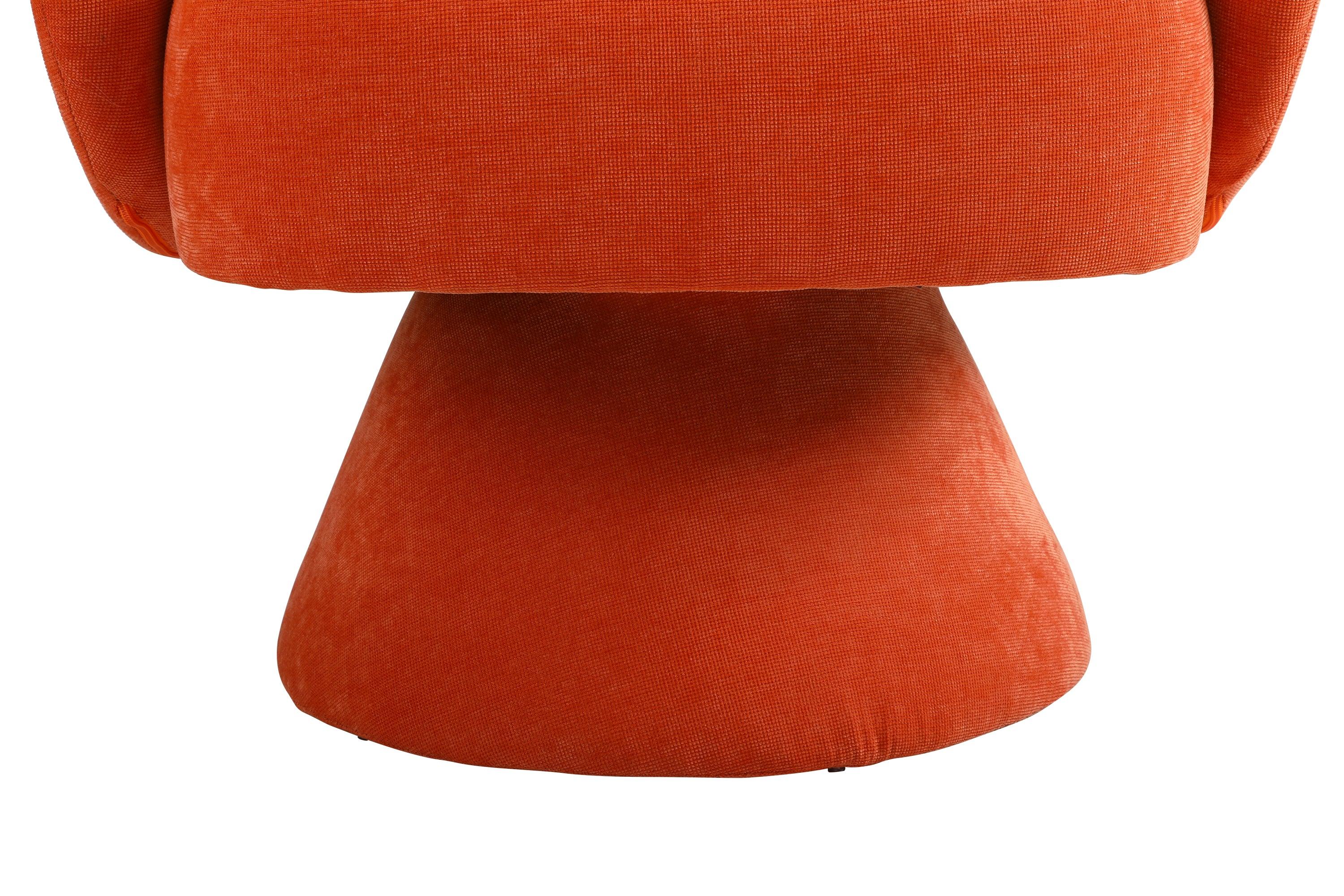 Swivel Accent Chair Armchair, Round Barrel Chair in Fabric for Living Room Bedroom(Orange)