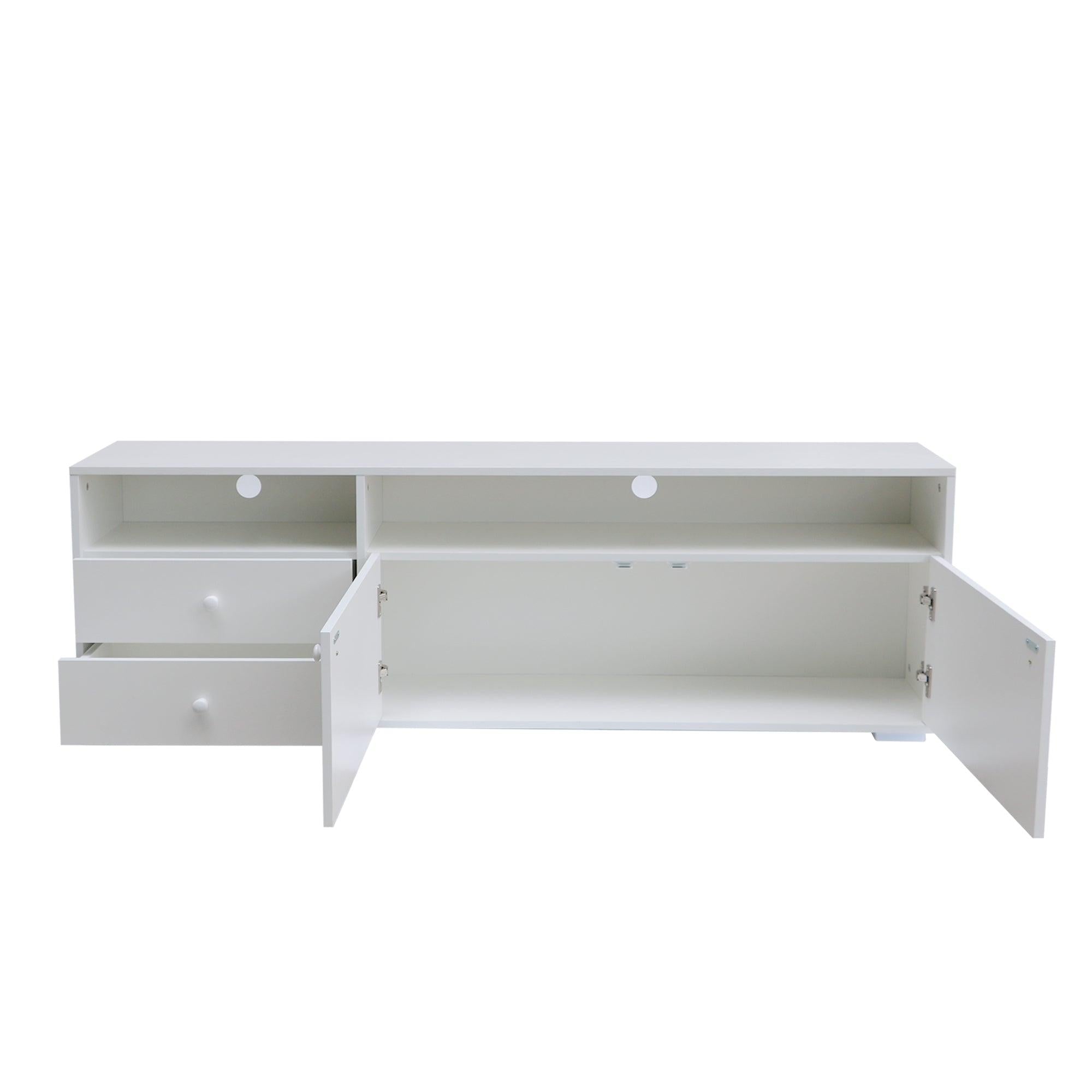 62.99 inchModern style multi-storage space white slide rail TV cabinet