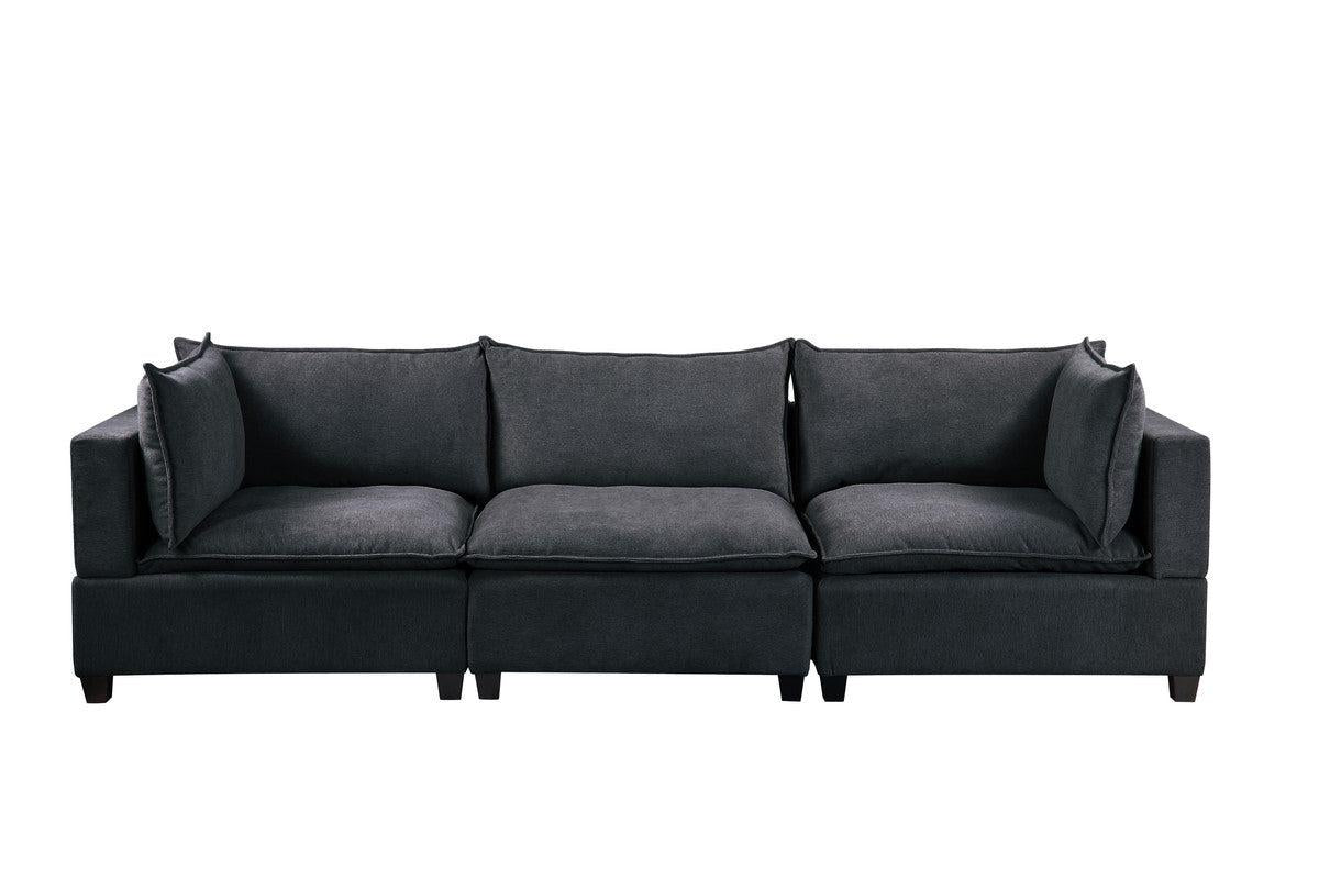 Madison Dark Gray Fabric Sofa Loveseat Living Room Set