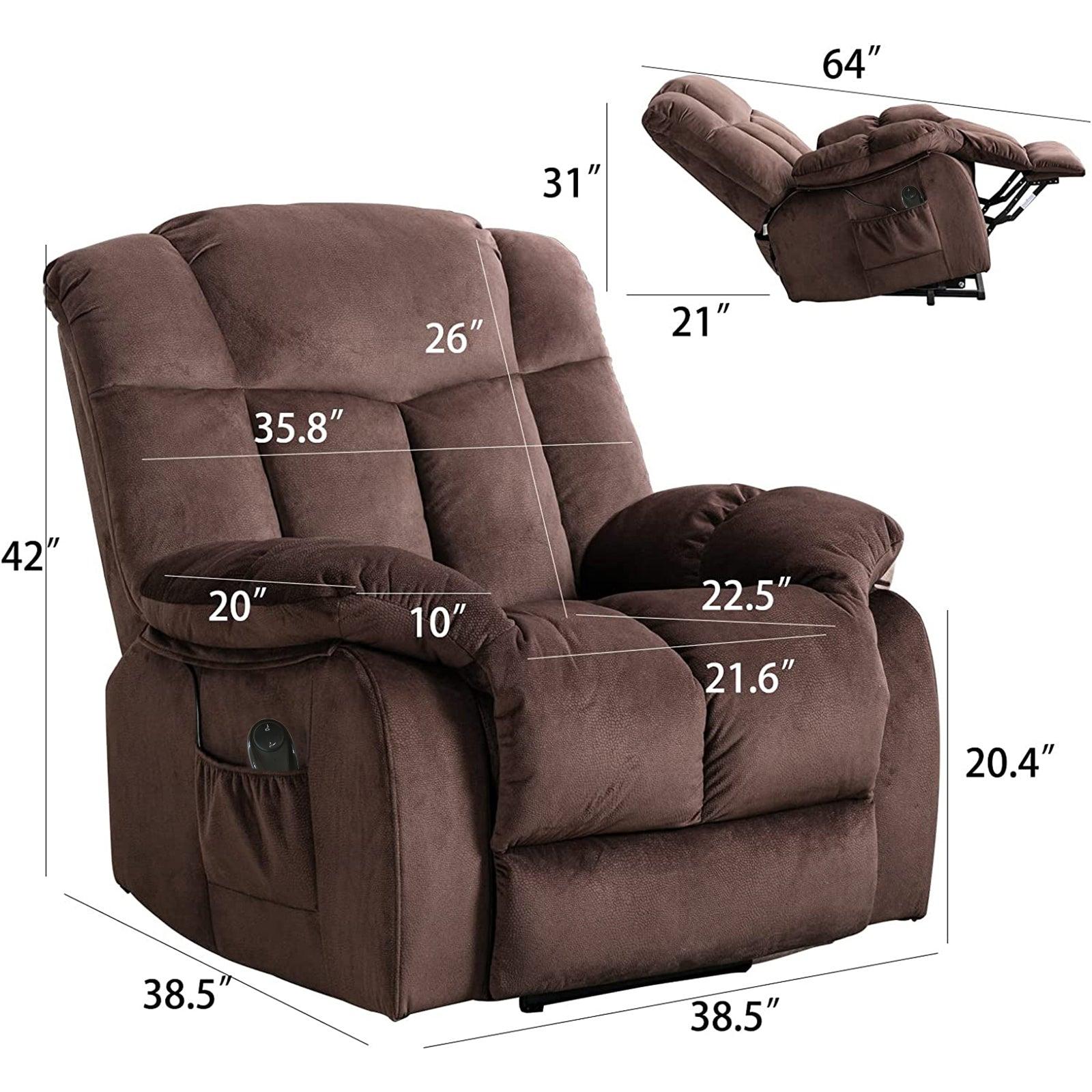 Power Lift Recliner Chair for Elderly- Heavy Duty and Safety Motion Reclining Mechanism-Fabric Sofa Living Room Chair