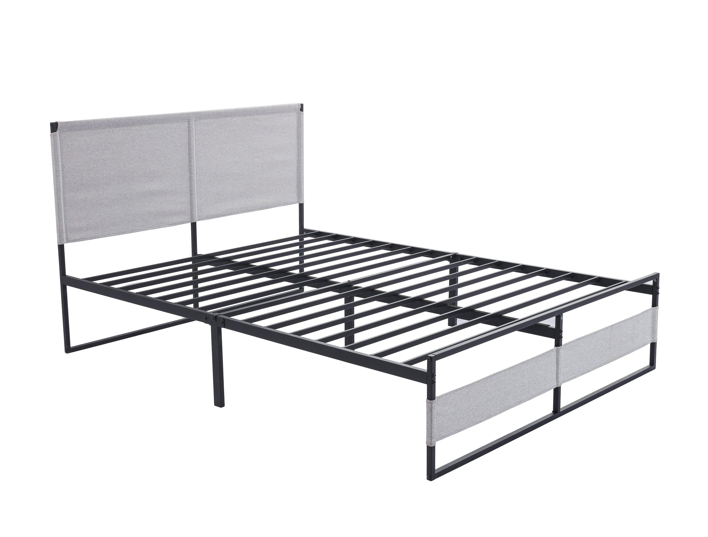 V4 Metal Bed Frame 14 Inch King Size with Headboard and Footboard, Mattress Platform with 12 InchStorage Space