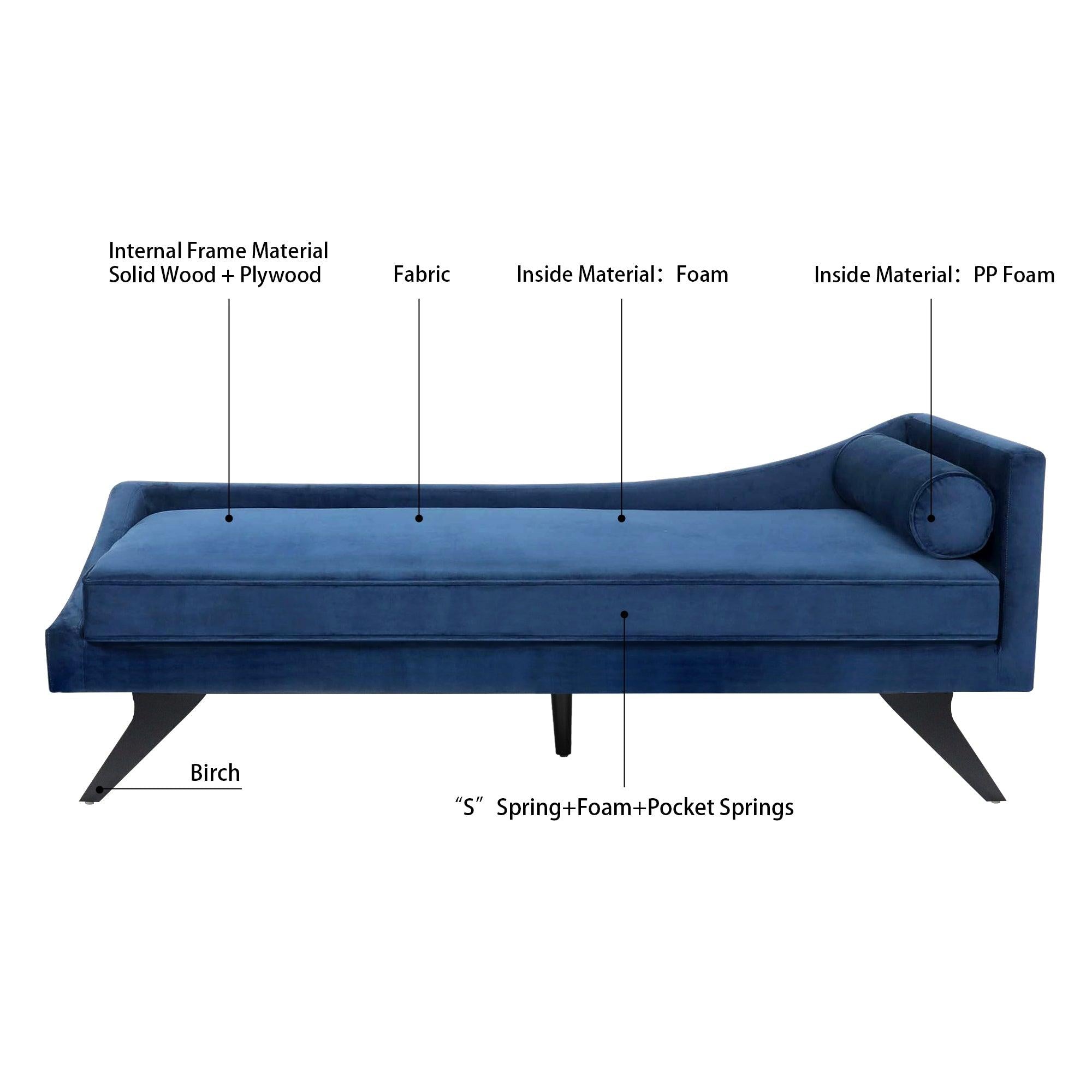 Right Square Arm Reclining Chaise Lounge