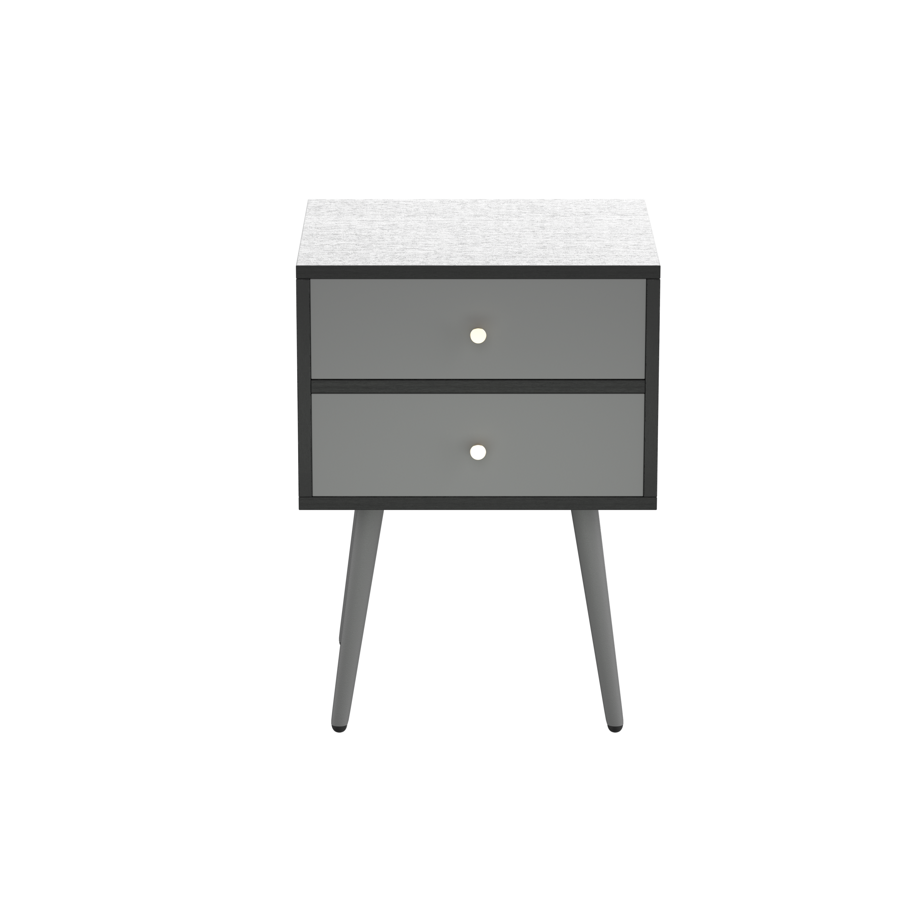 UpdateModern Nightstand with 2Drawers, Suitable for Bedroom/Living Room/Side Table (Dark Grey)