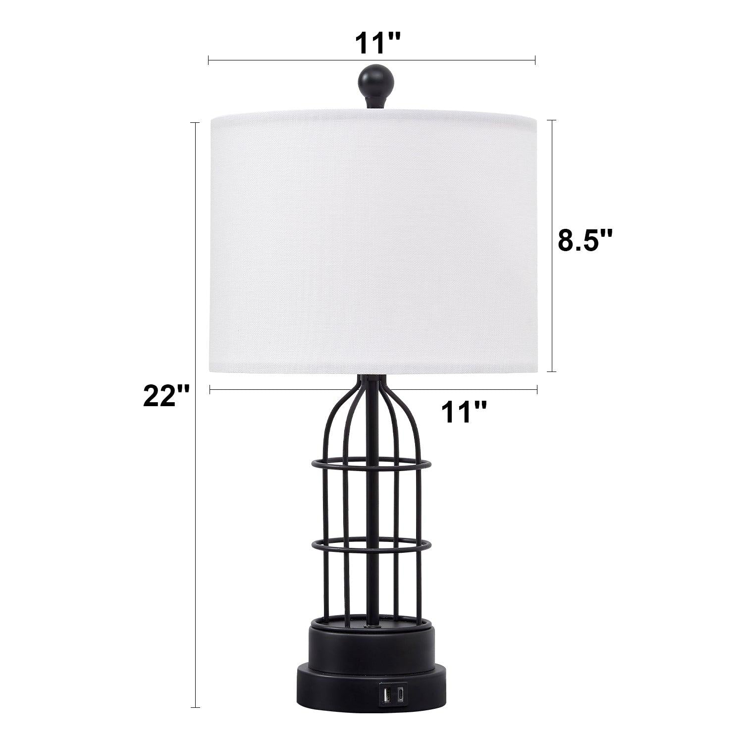 Metal USB Table Lamp (Set of 2)