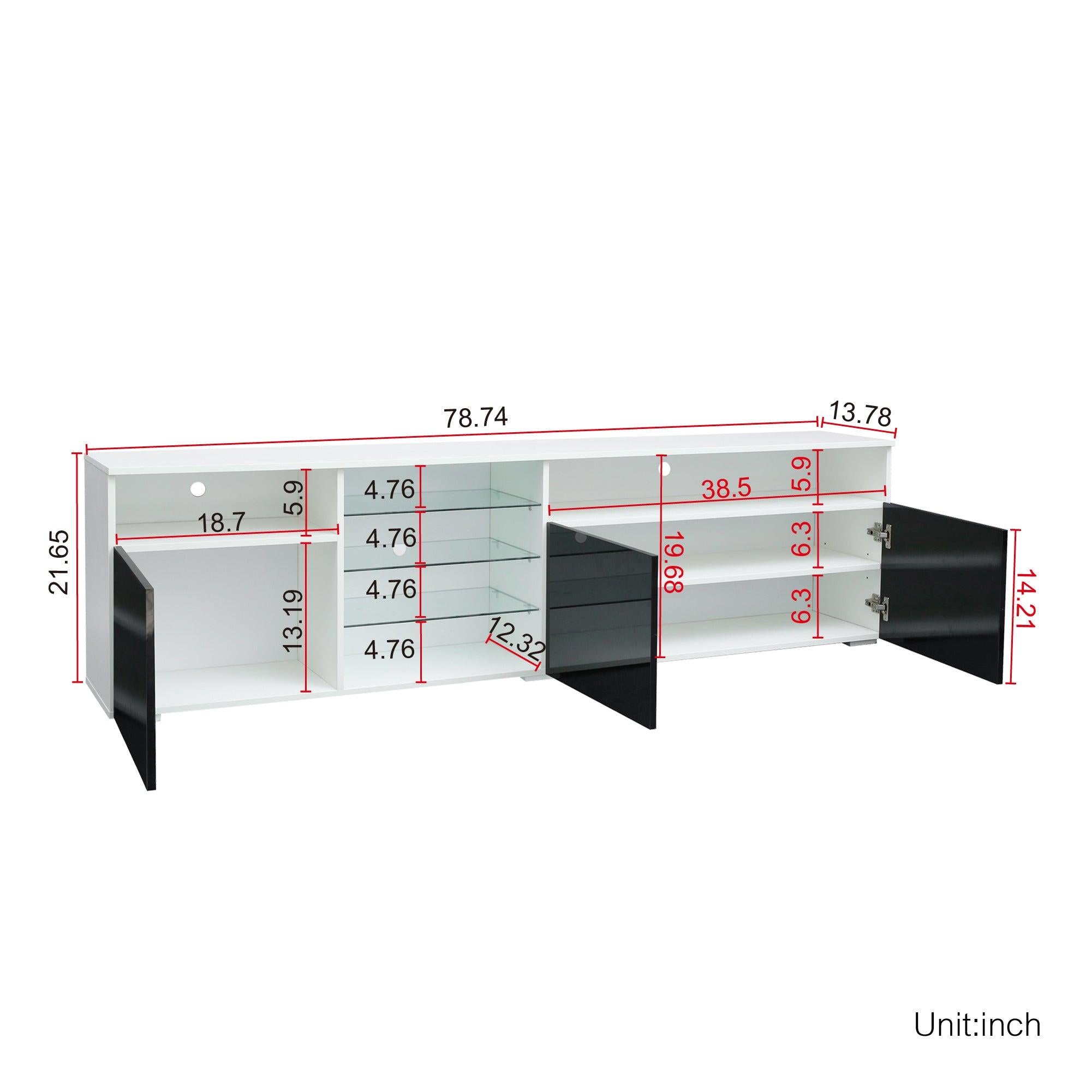 TV Stand High Gloss DoorsModern TV Stand LED(White/Black)