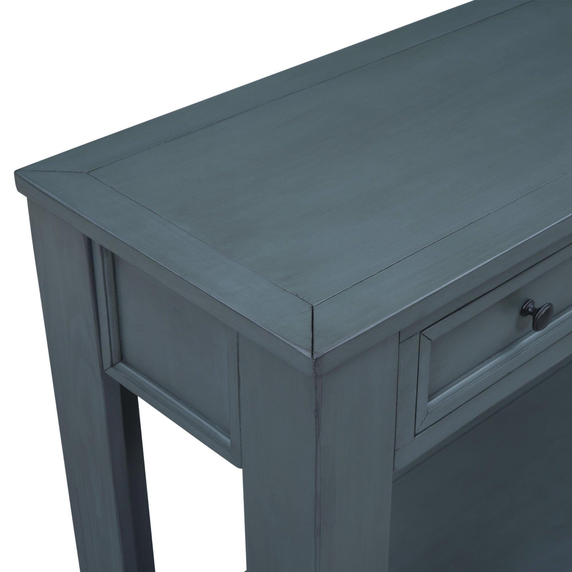 Console Table/Sofa Table withStorage Drawers and Bottom Shelf for Entryway Hallway (Navy)