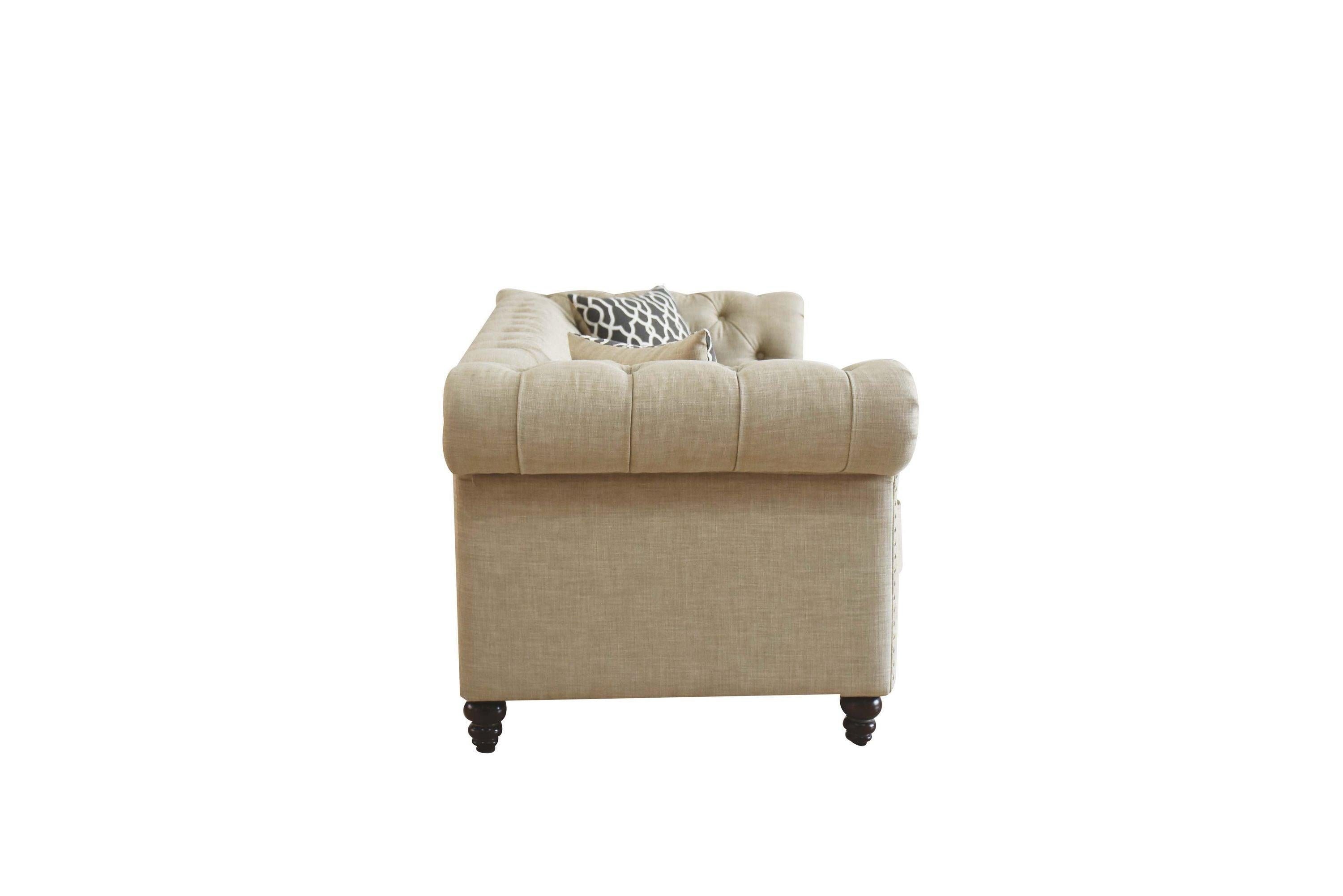 ACME Aurelia Sofa w/2 Pillows, Beige Linen 52420