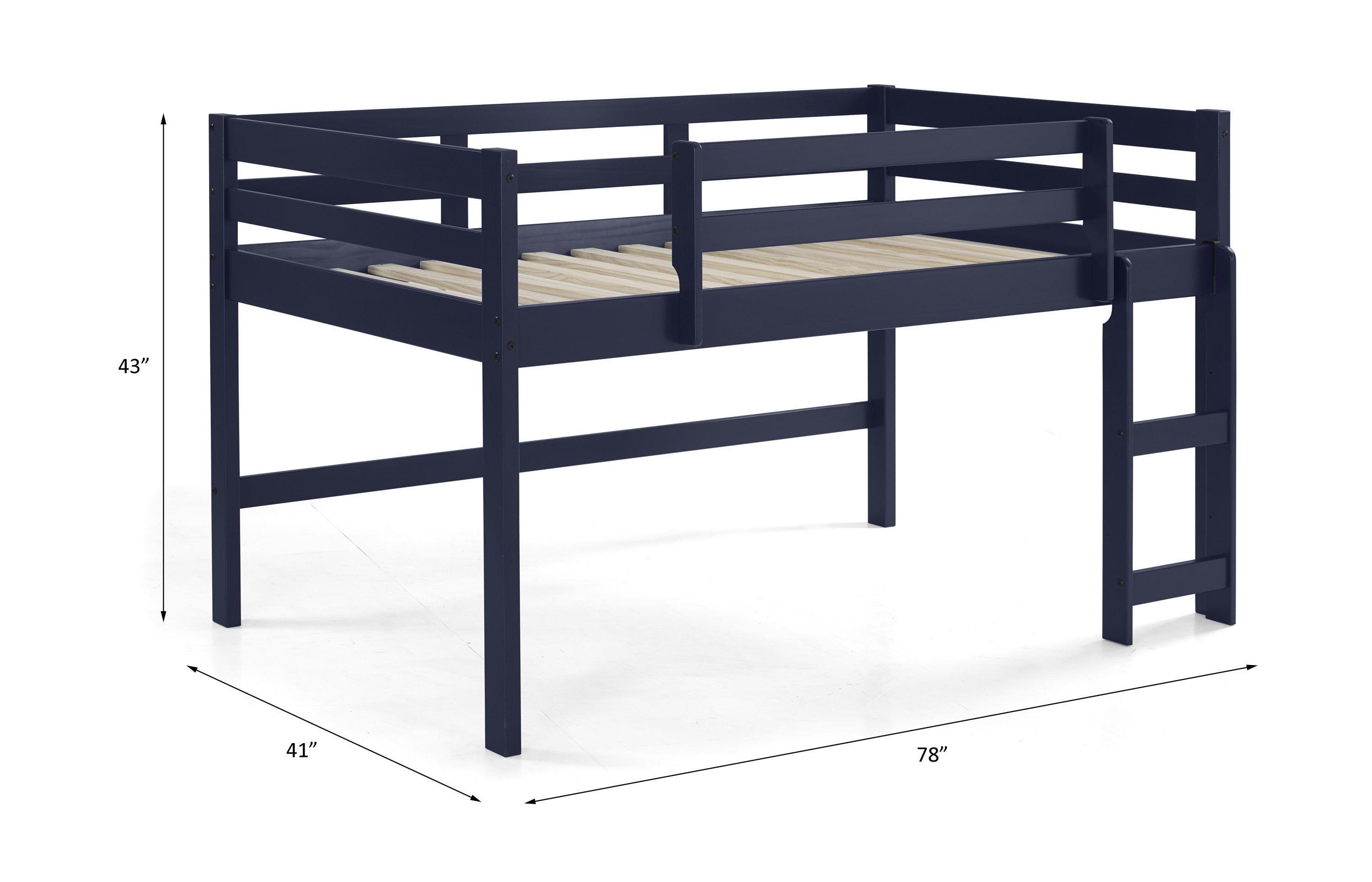 ACME Lara Twin Loft Bed, Navy Blue Finish 38260