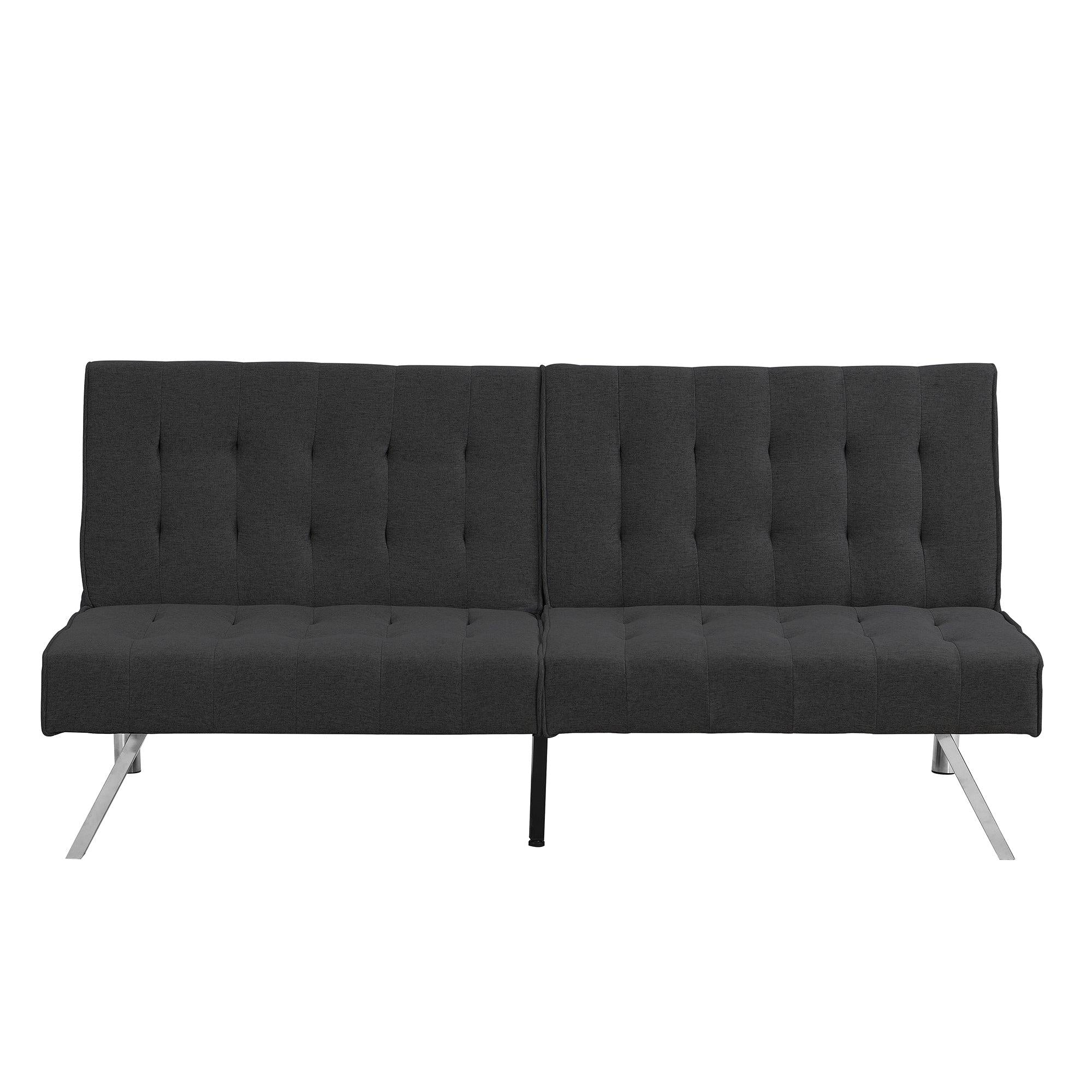 WOOD FRAME, STAINLESS LEG, FUTON, SOFA BED BLACK