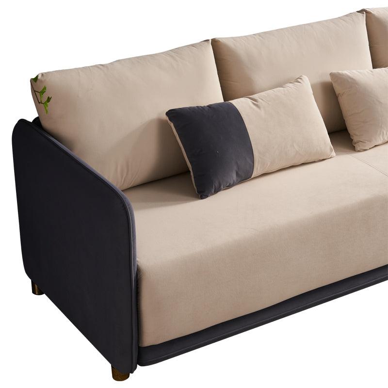 Velvet Sofa BEIGE & GREY Color