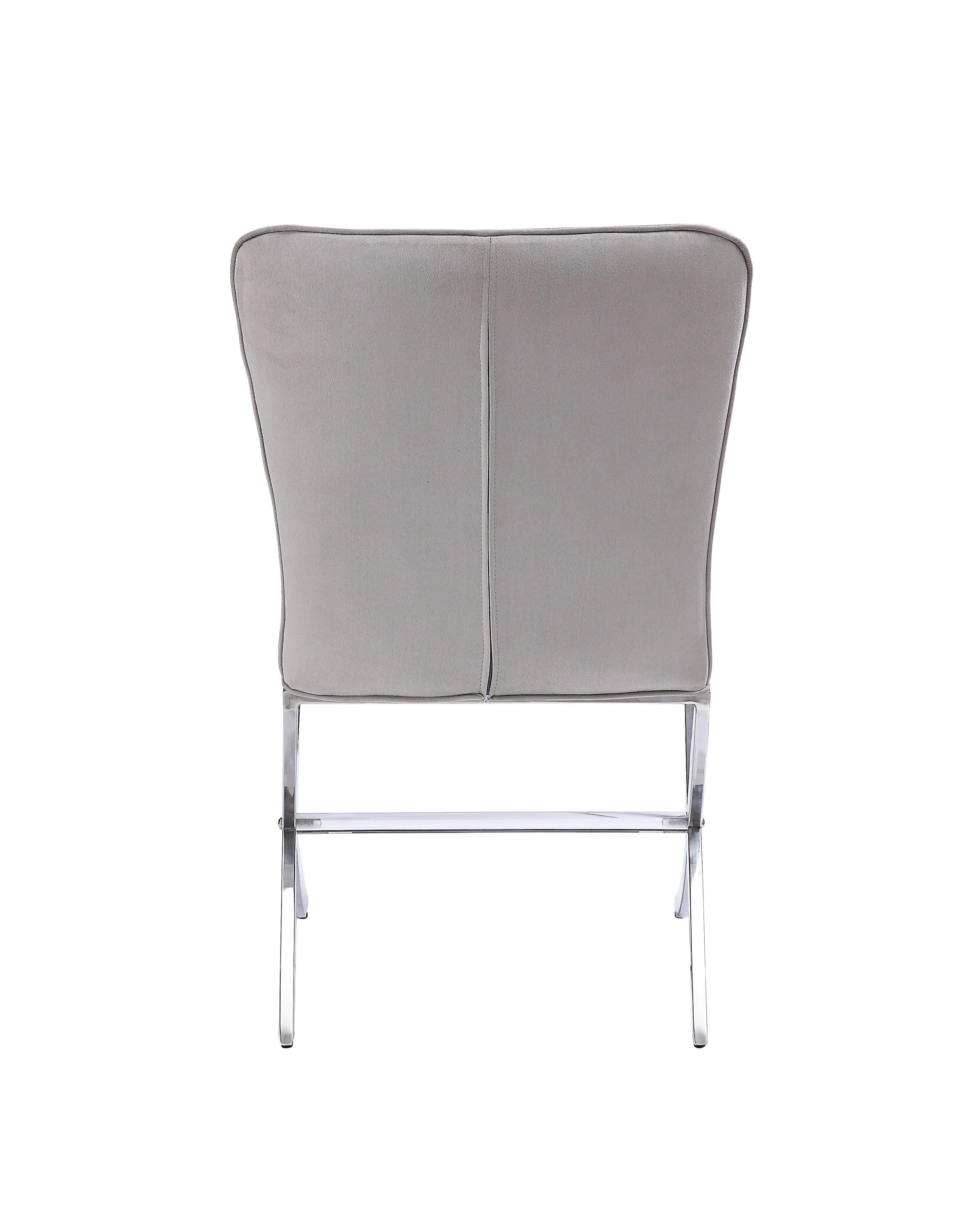 ACME Daire Side Chair (Set-2) in Velvet & Chrome 71182