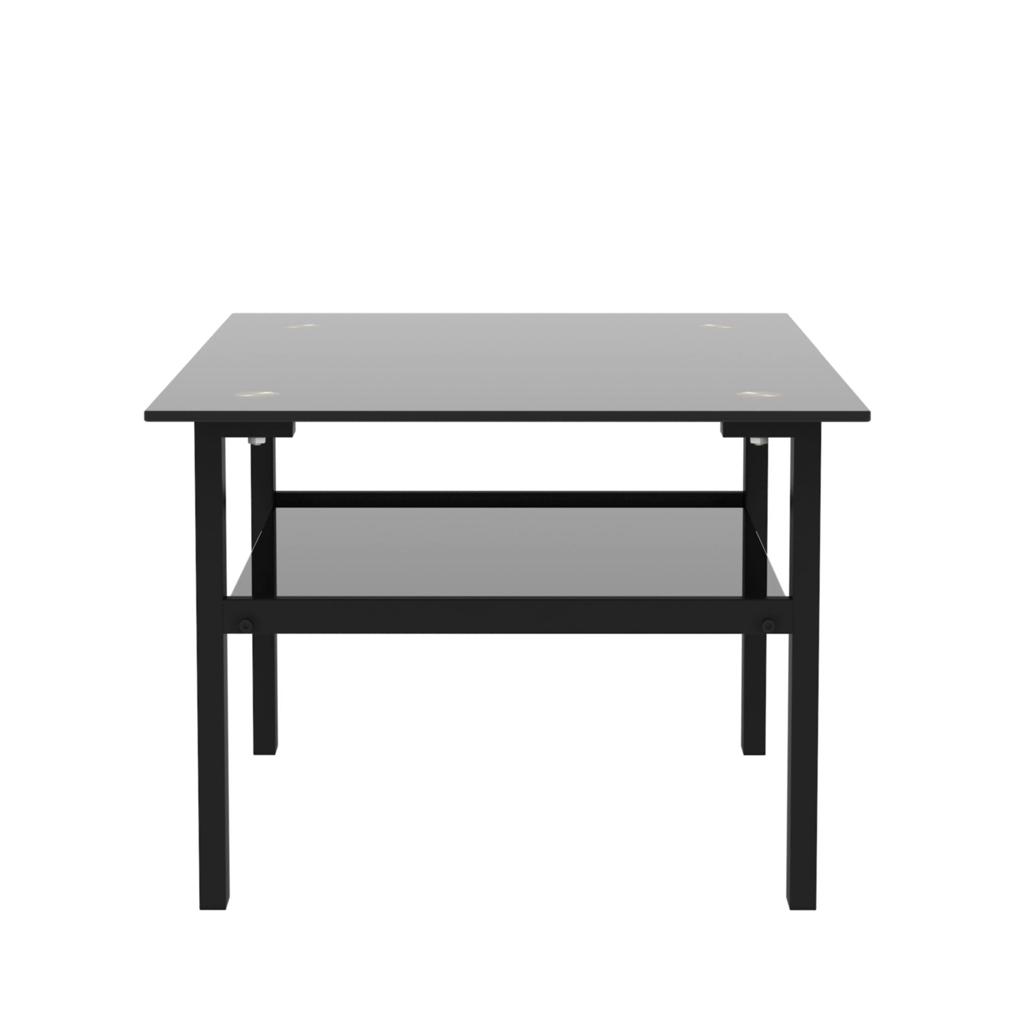 Black glass coffee table,Modern and simple, black living room coffee table, side table